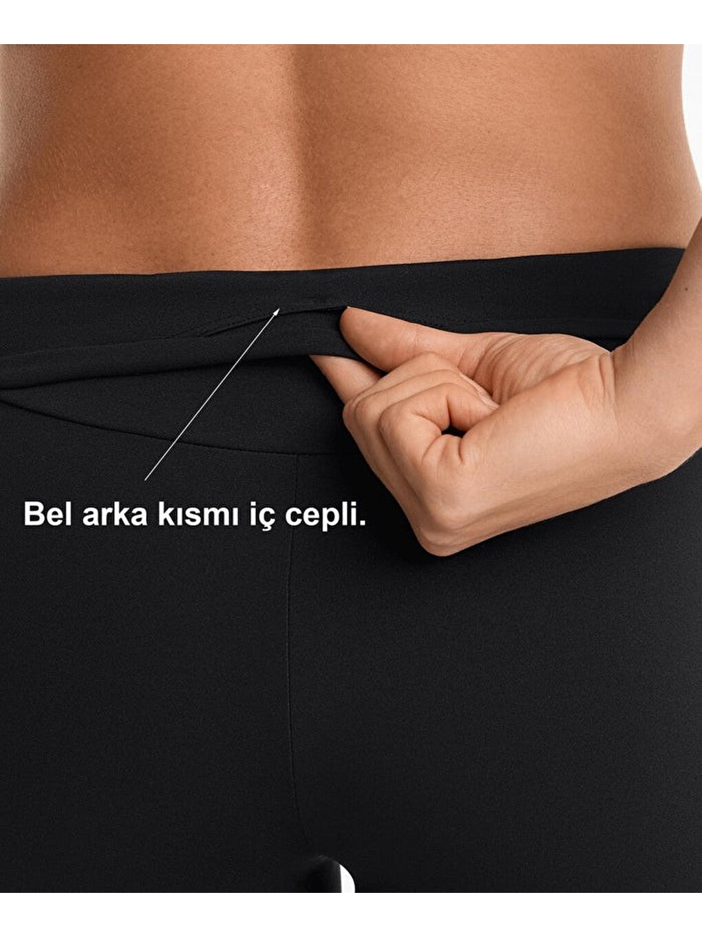 Siyah yüksek bel toparlayıcı esnek kumaş, kadın spor taytı 10 cm comfortlux high rise hot pants-6