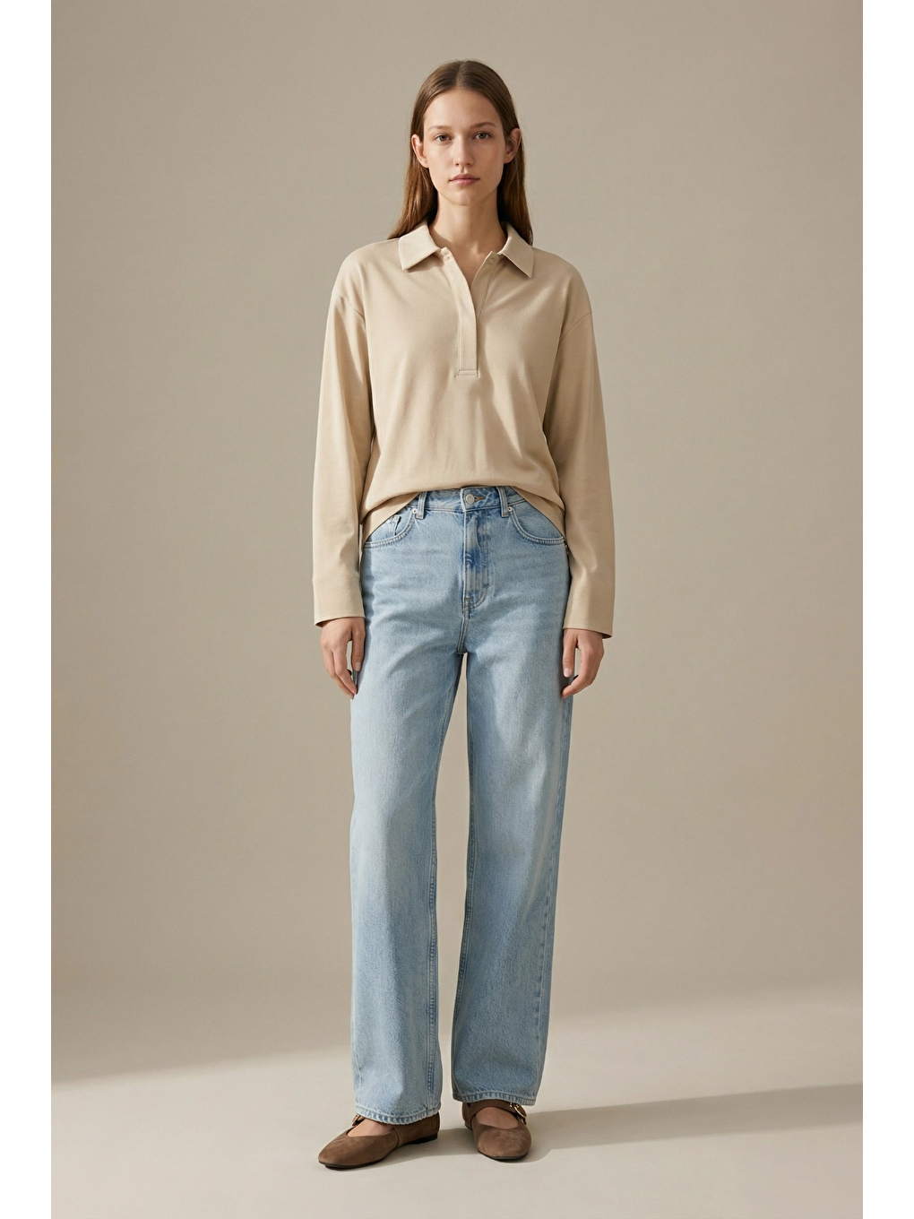 SOI | Polo Yaka T-Shirt Bej-1