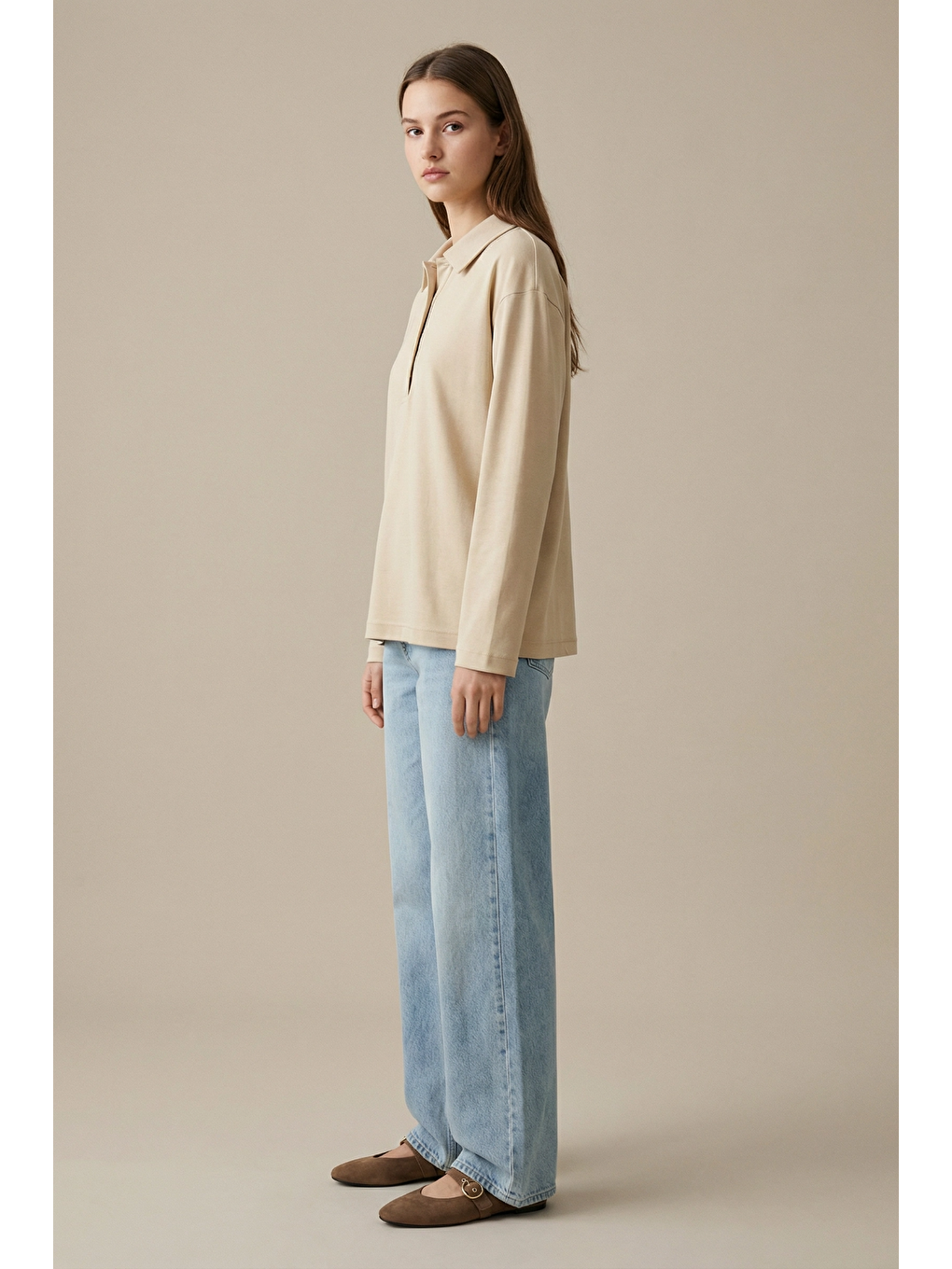 SOI | Polo Yaka T-Shirt Bej-3