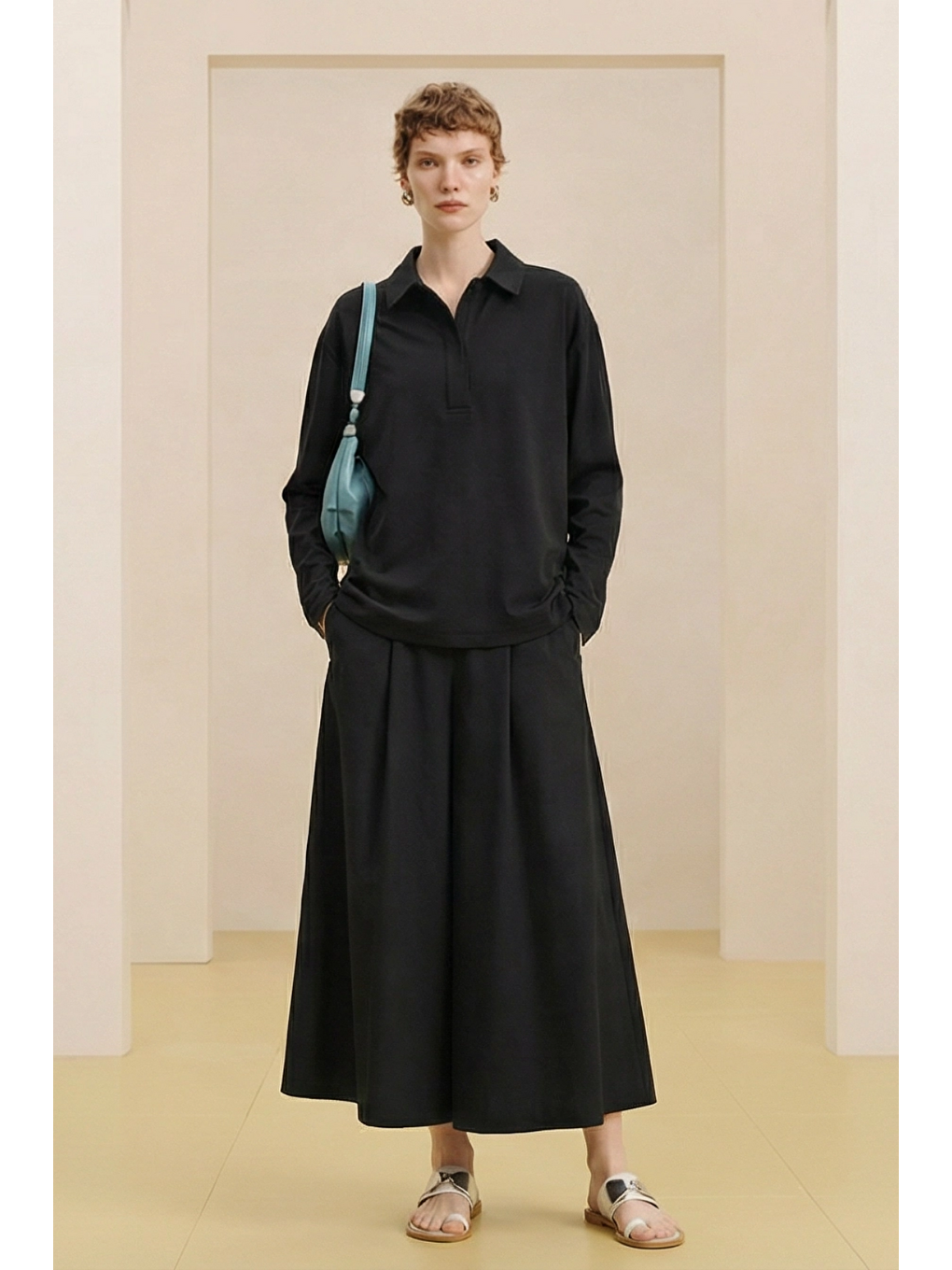 SOI | Polo Yaka T-Shirt Siyah-1