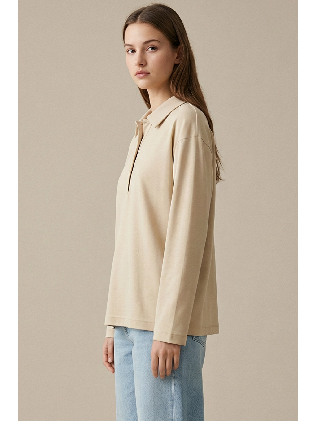 SOI | Polo Yaka T-Shirt Bej-4