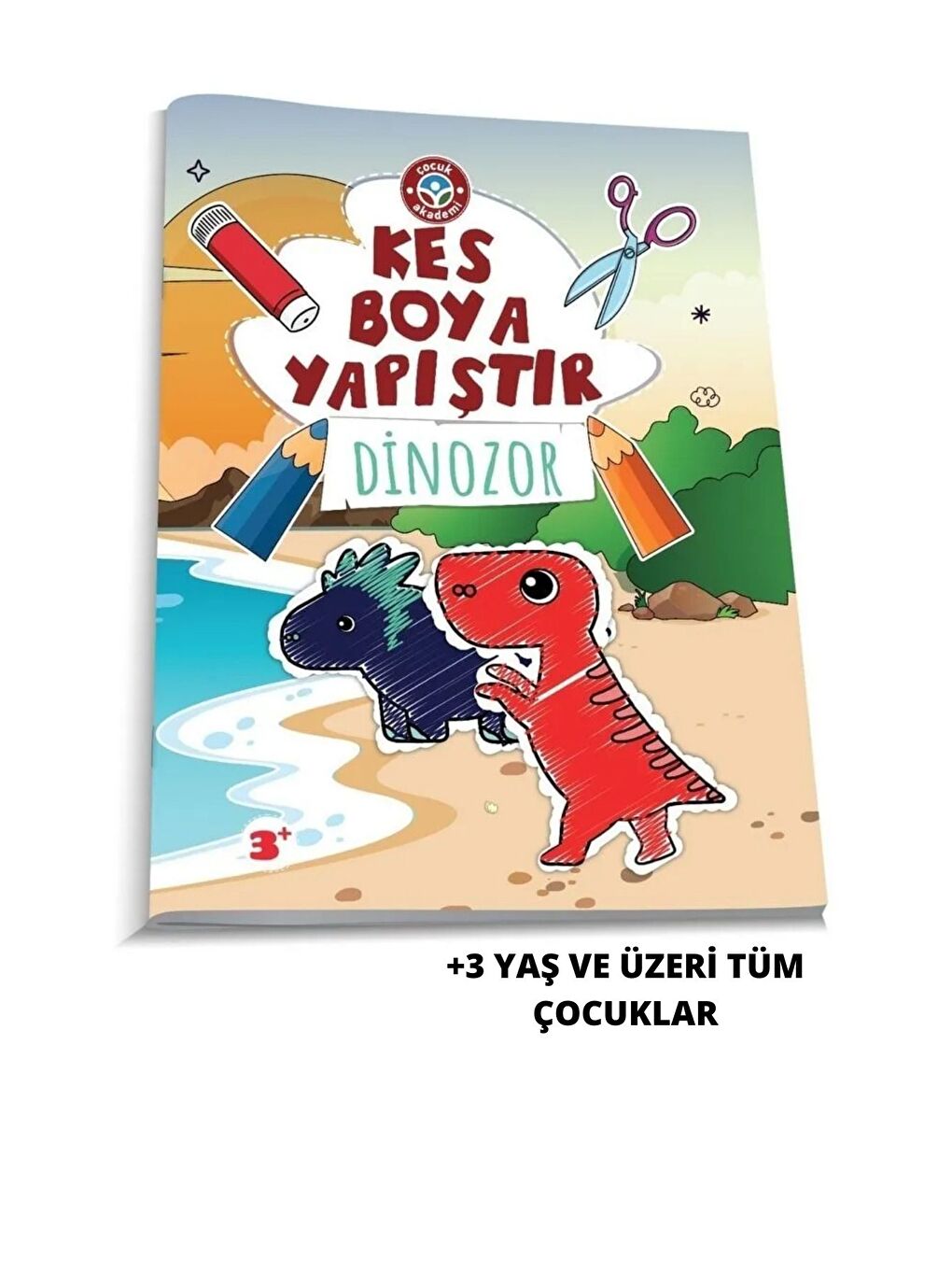 Çocuk Akademi Kes Boya Yapıştır  Dinozor