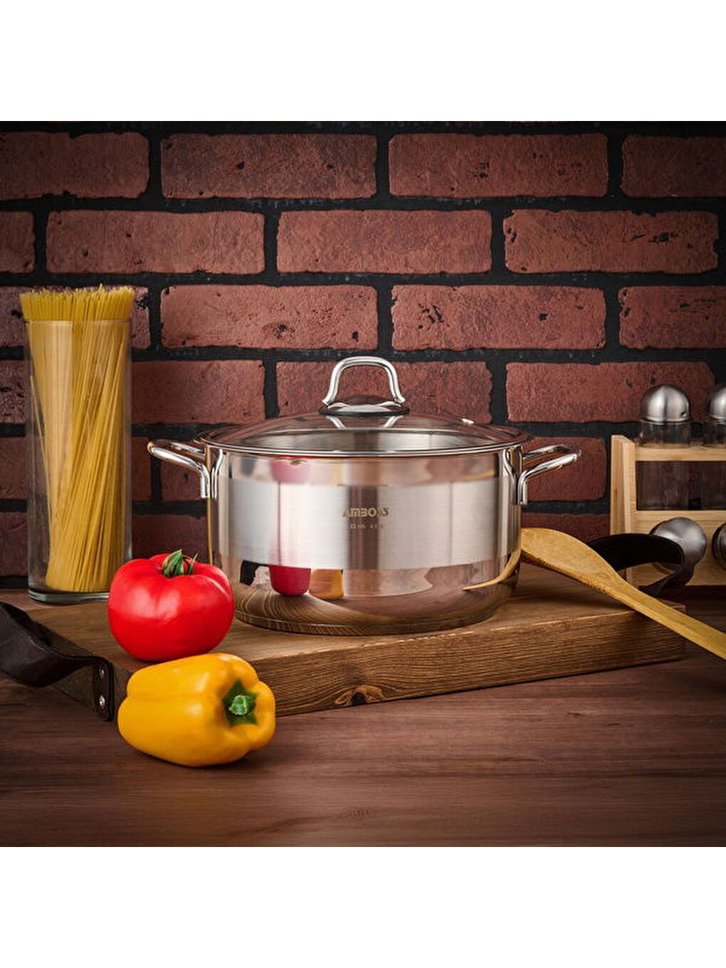 Gri Saphire Derin Tencere - Inox - 22 cm