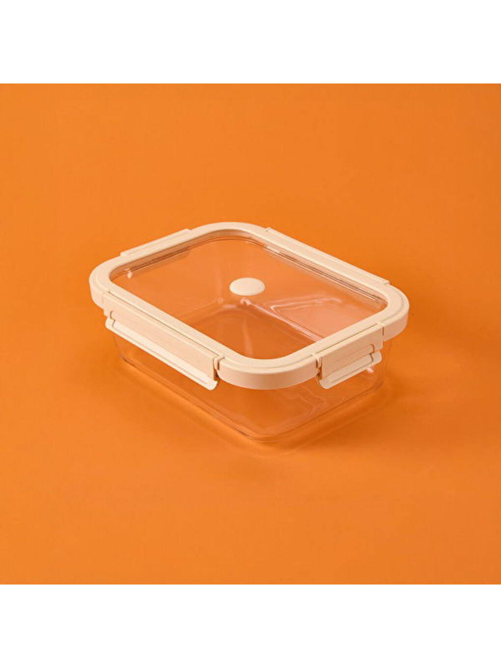 Kilitli Cam Saklama Kabı - Gri / Bej - 1520 ml-2