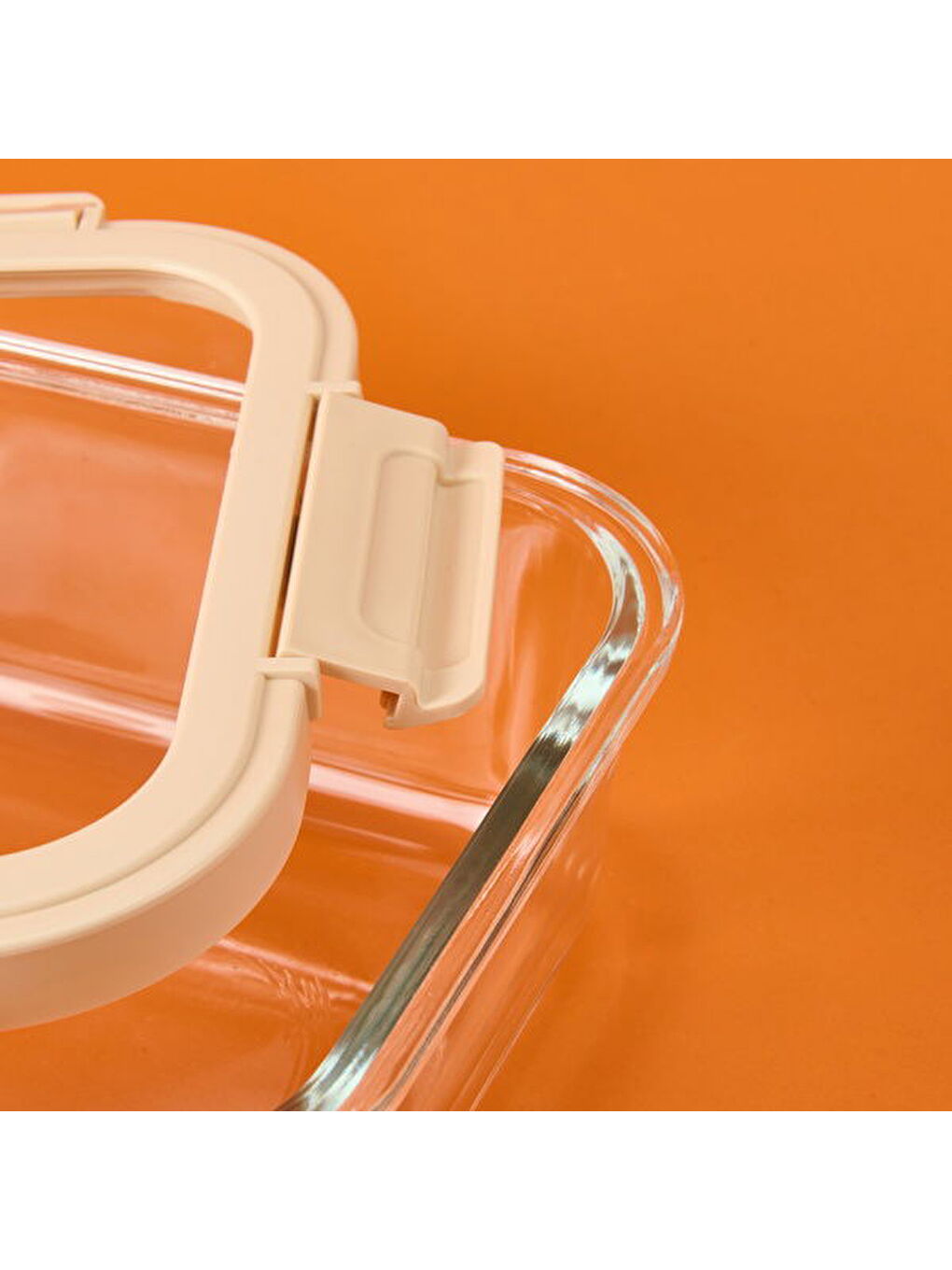 Kilitli Cam Saklama Kabı - Gri / Bej - 1520 ml-3