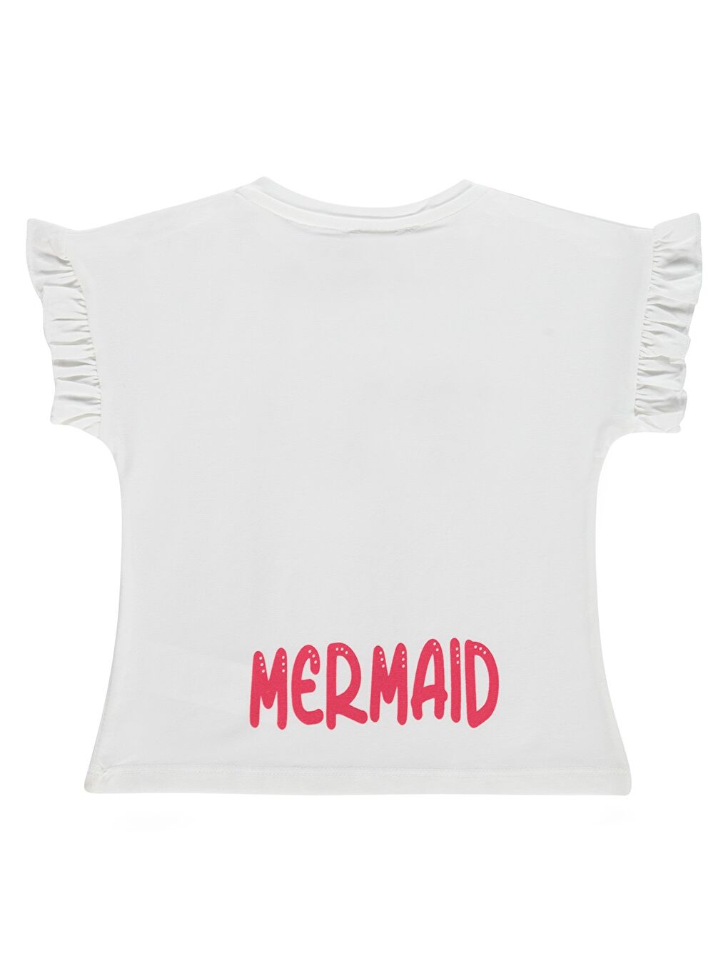 Girls Kolları Fırfırlı 2-5 Yaş Tişört - Kırık Beyaz-1