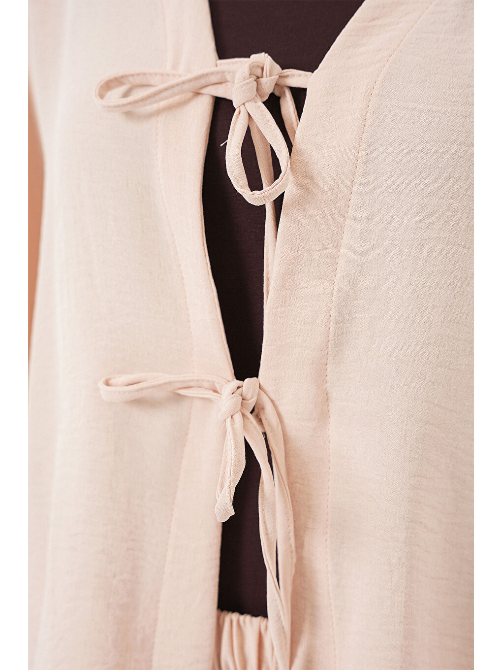 Ekru Kadın Ayrobin Kimono Etek İkili Takım 8047 - Krem-4