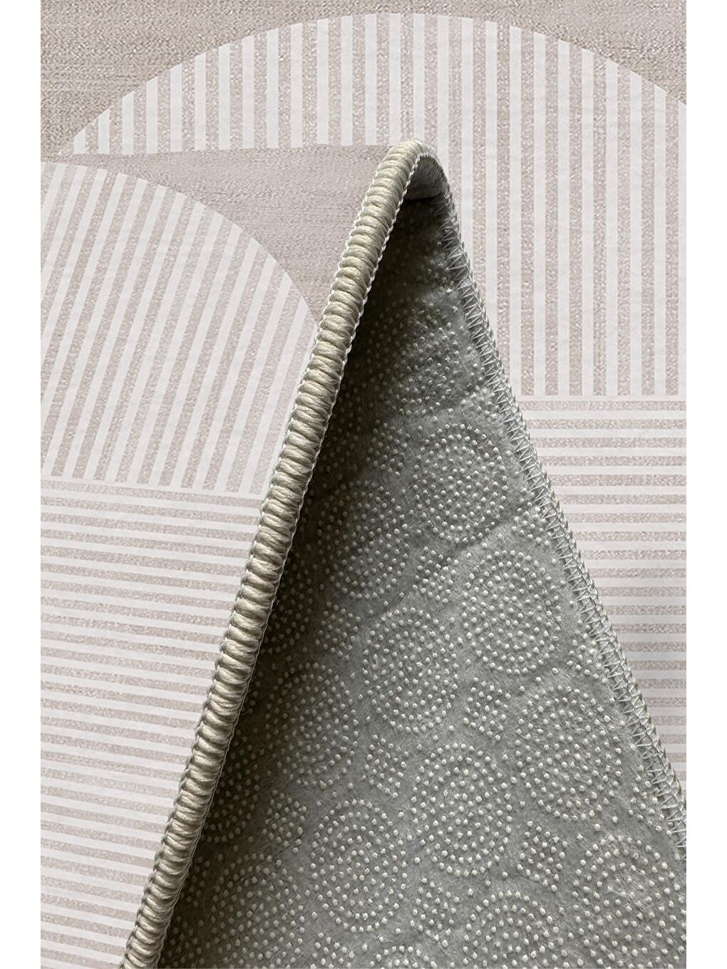 Bej Özel Tasarım, Kaymaz Taban, İnce, Yıkanabilir, Modern Halı WOOKECE1488 180x280-5