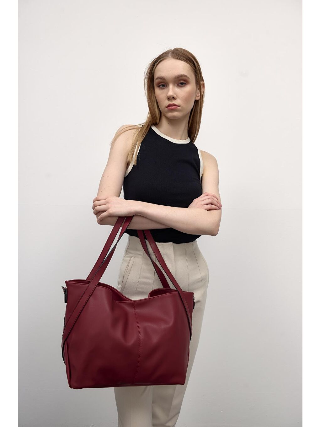 Marguet Basic Omuz Çantası Bordo-1