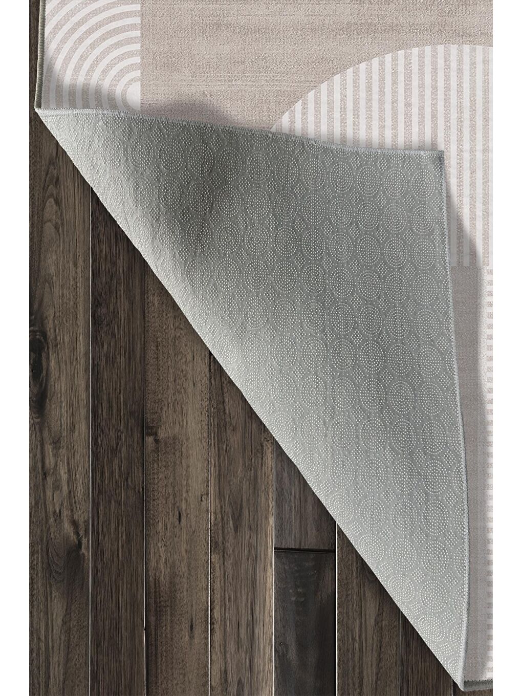 Bej Özel Tasarım, Kaymaz Taban, İnce, Yıkanabilir, Modern Halı WOOKECE1488 180x280-6