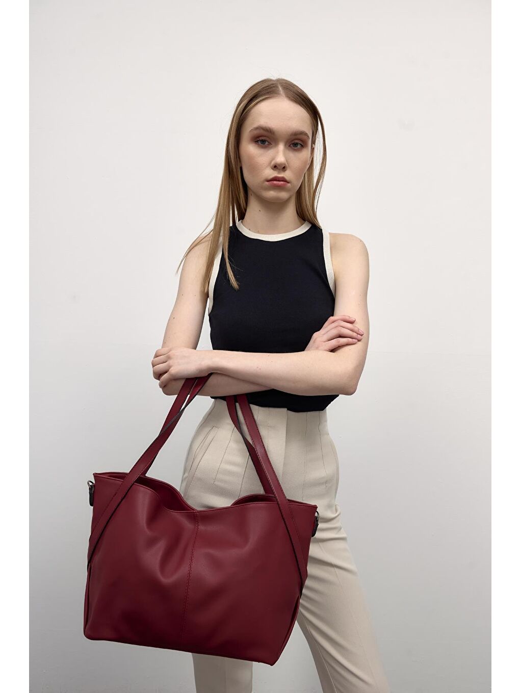 Marguet Basic Omuz Çantası Bordo-2