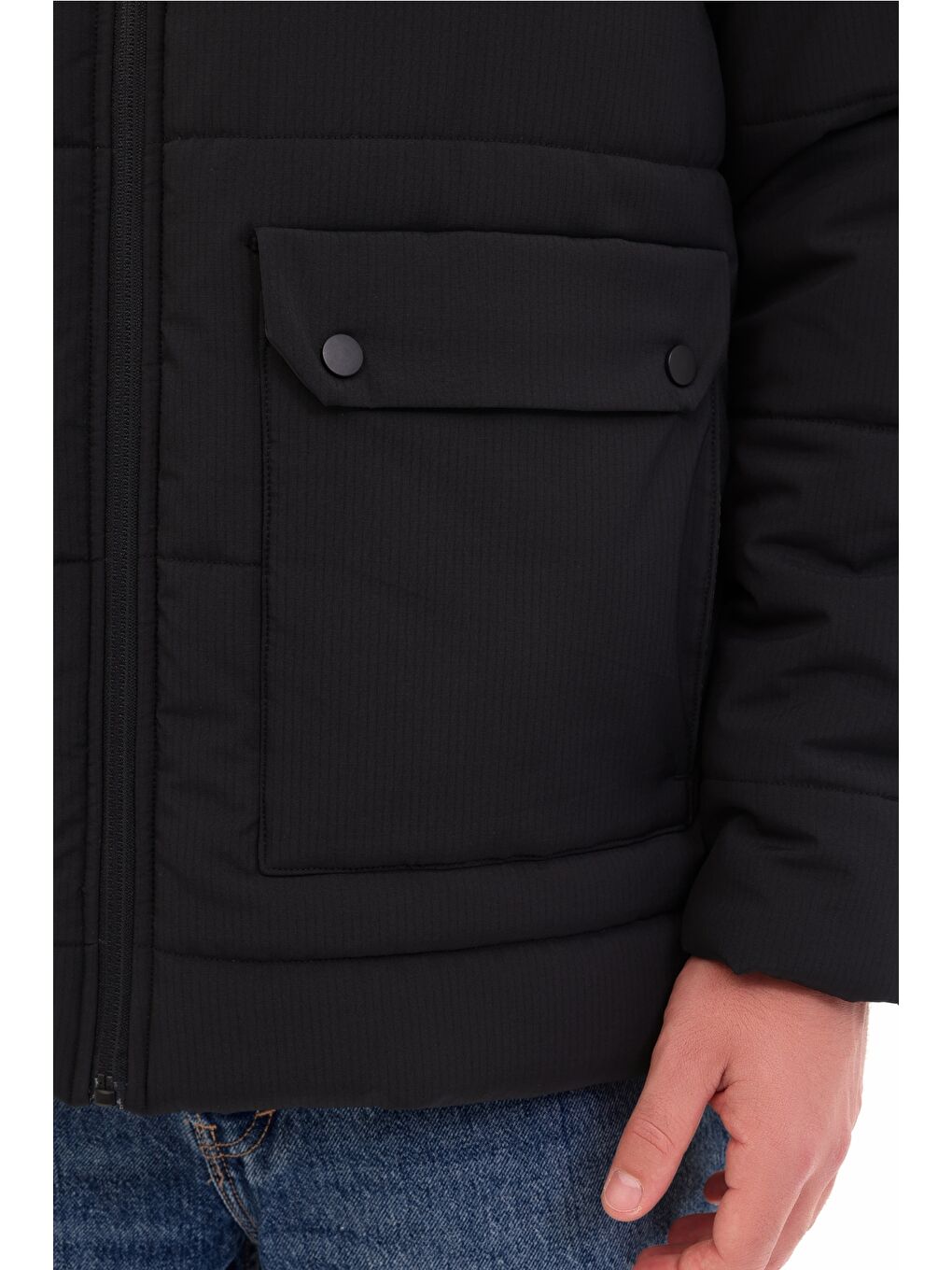 ML ALGER COAT 5PR Siyah Erkek Kısa Mont-3