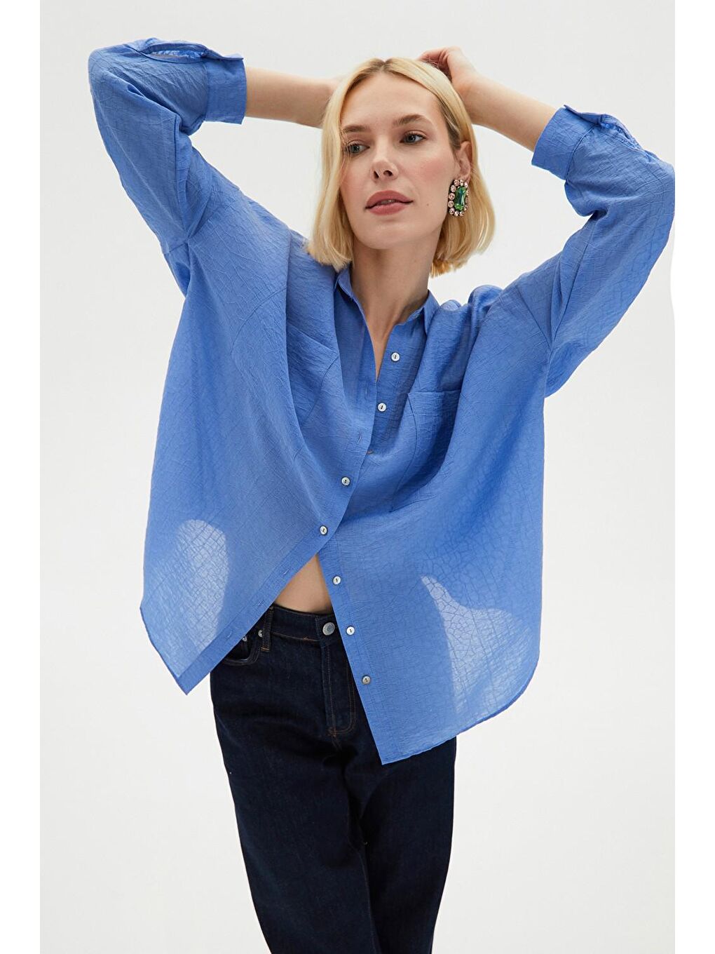 Mavi Exclusive Krinkıl Kumaş Gömlek