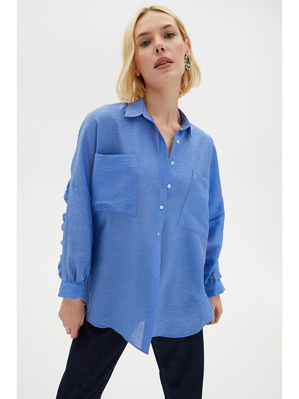 Mavi Exclusive Krinkıl Kumaş Gömlek-3