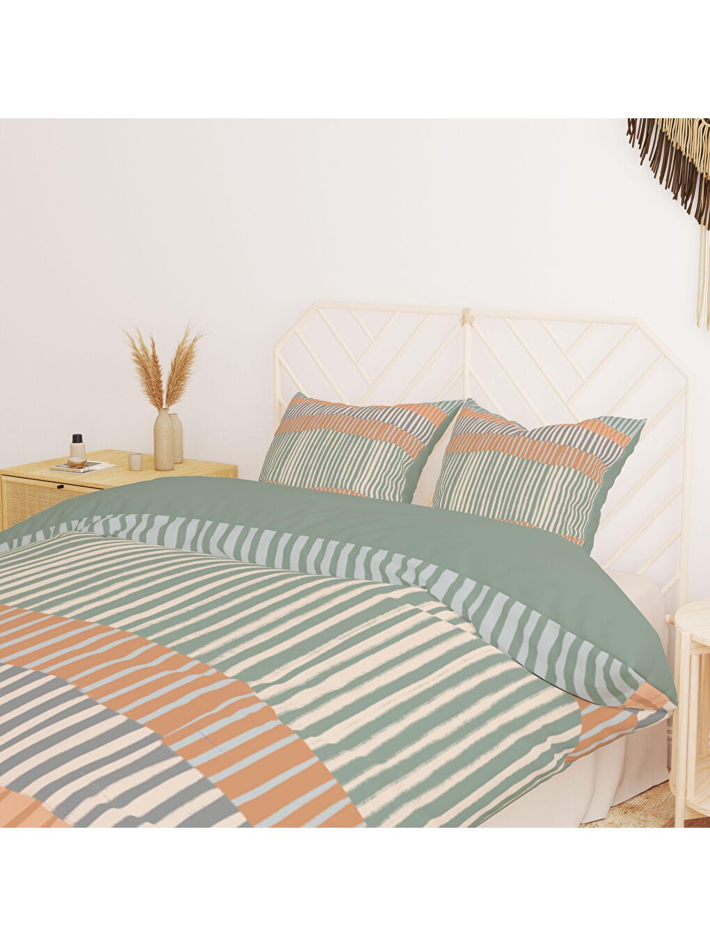 Karışık Baskılı,Desenli Çift Kişilik Nevresim Takımı (ÇARŞAFSIZ) 200x220 cm-1