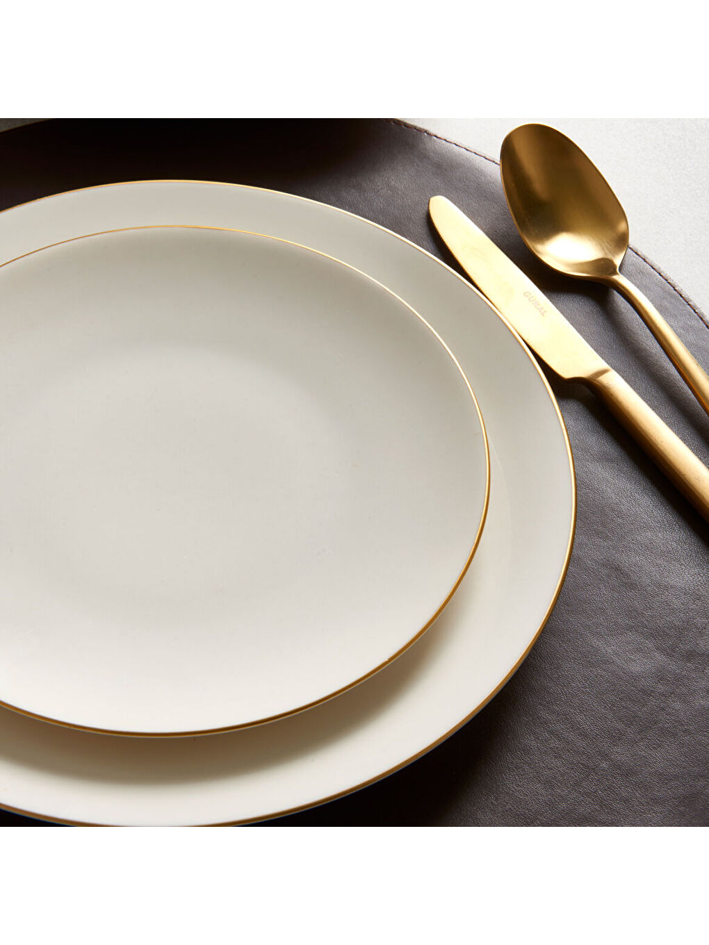 Ekru Camelia 30 Parça 6 Kişilik Yemek Takımı Altın Yaldız 20-1