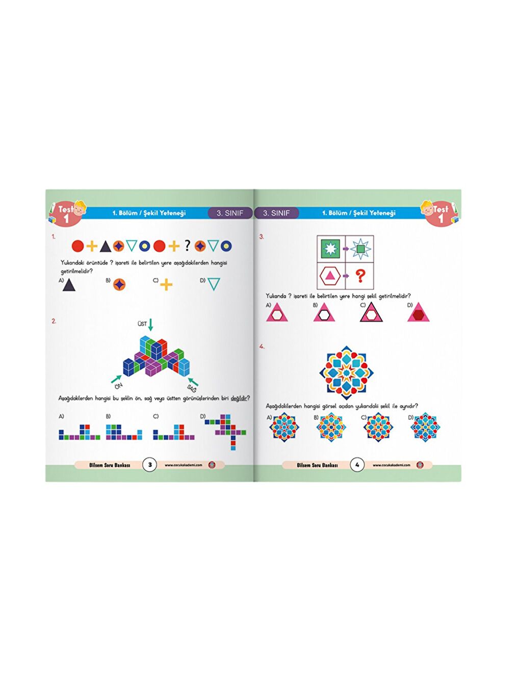 Çocuk Akademi Beyaz BİLSEMDE BAŞARI KİTABI 3  SINIF - 1