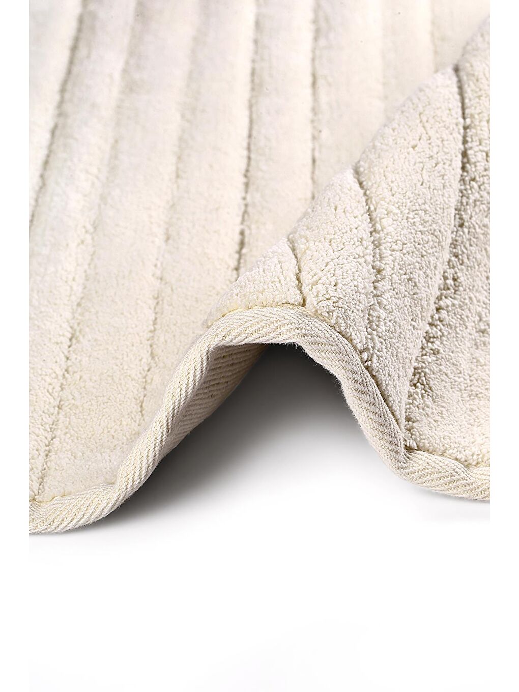 Lines Doğal Pamuklu 2'li Banyo Paspas Seti 60x100+50x60 Cm - Ekru-3