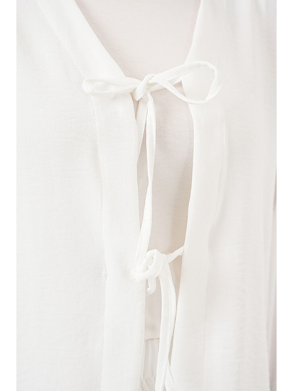 Kadın Ayrobin Kimono Etek İkili Takım 8047 - Beyaz-4