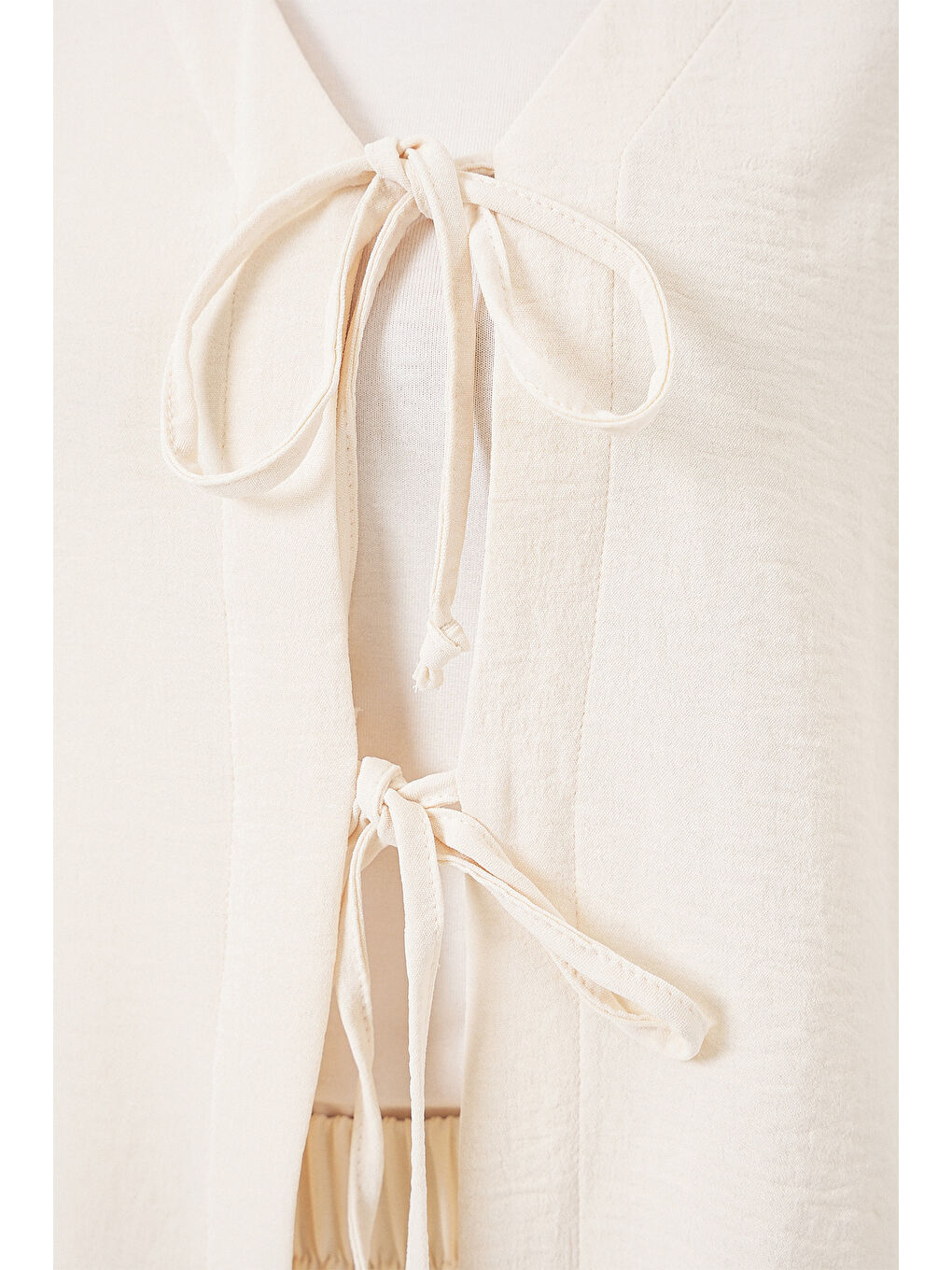 Kadın Ayrobin Kimono Etek İkili Takım 8047 - Ekru-4