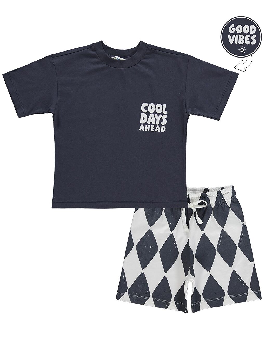 Boys Cool Vibes Baskılı 2'Li 3-9 Yaş Takım - Haki-3
