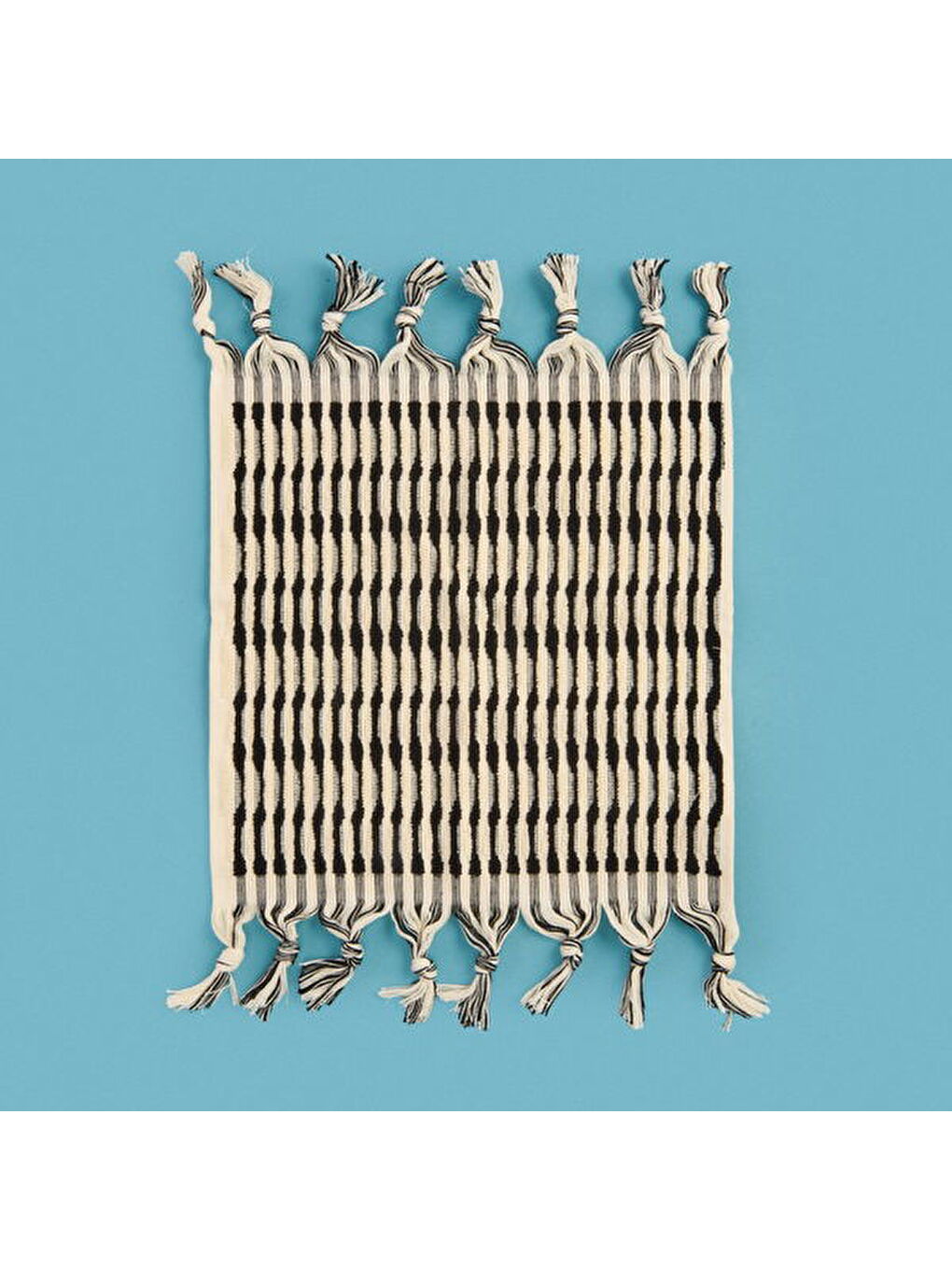 Lila Soft Greta 2'li Havlu Seti - Ekru / Siyah - 30x30 cm-2