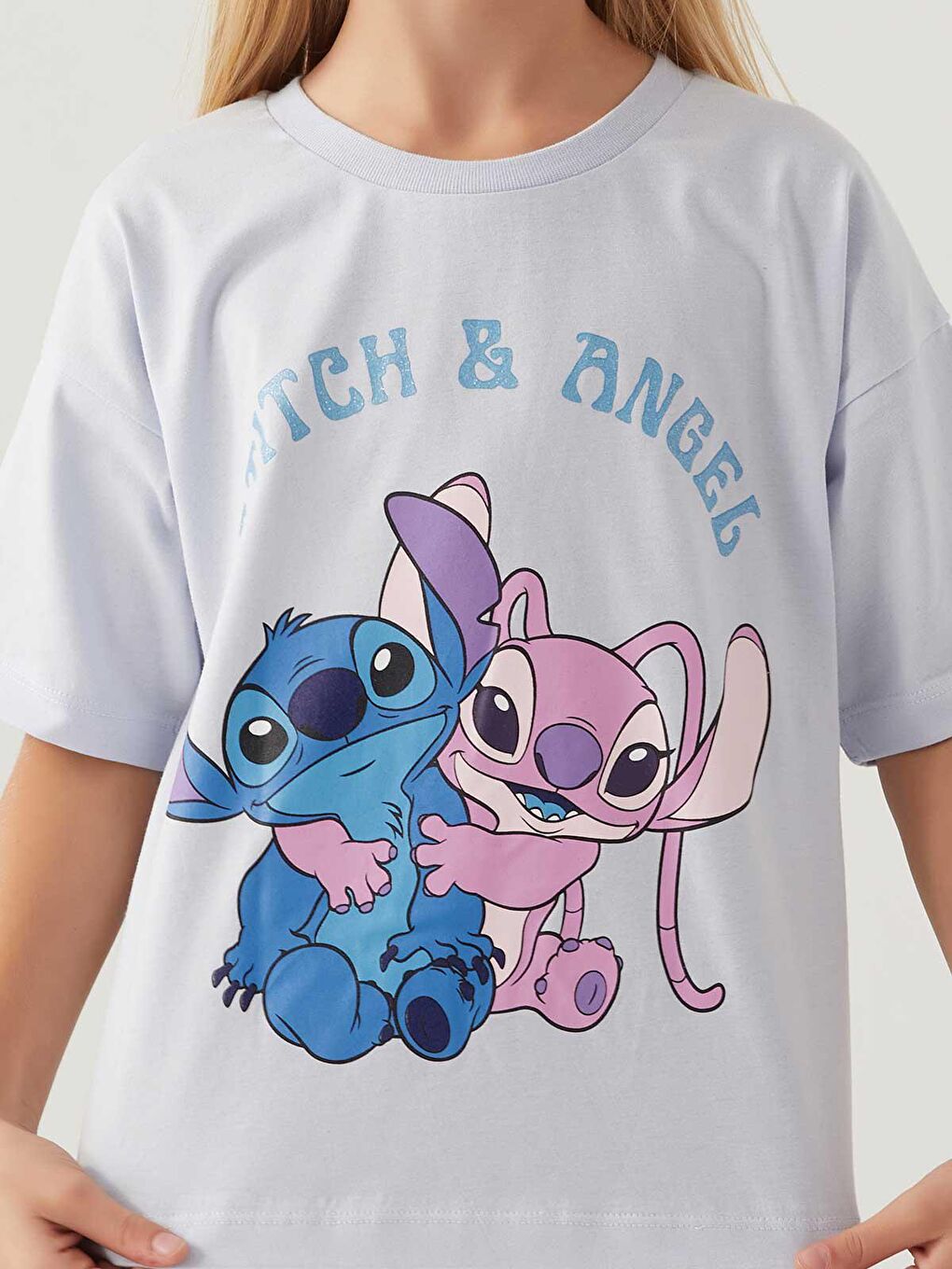 Stitch Beyaz Kız Çocuk Tişört 3-7 Yaş Beyaz - 4