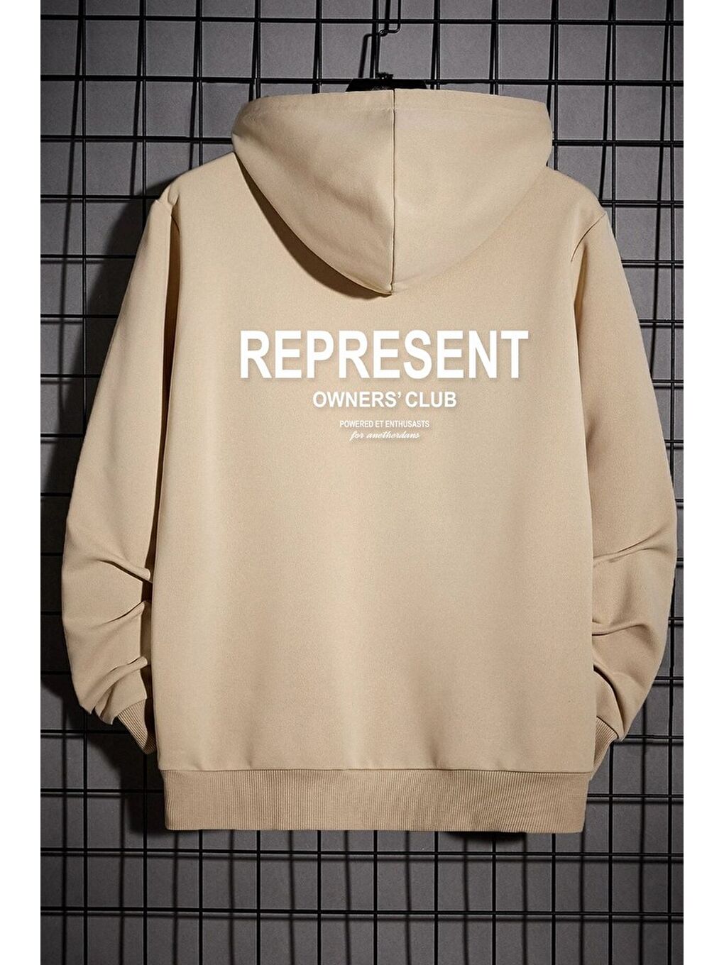 uyguntarz Bej Unisex Represent Sırt Baskılı Sweatshirt - 1