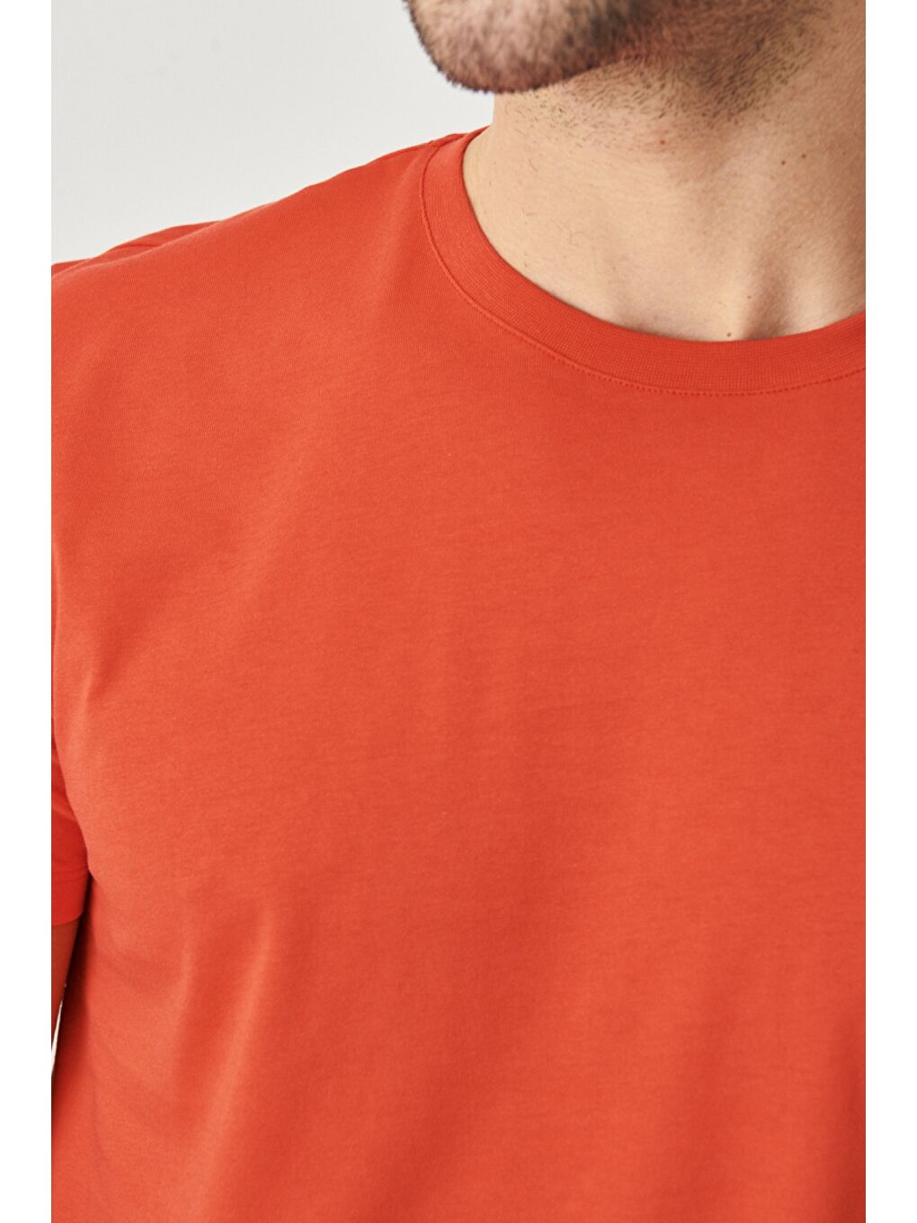 Mavi Erkek Saks-Kırmızı Slim Fit Bisiklet Yaka 2'li Düz Tişört Paketi-7