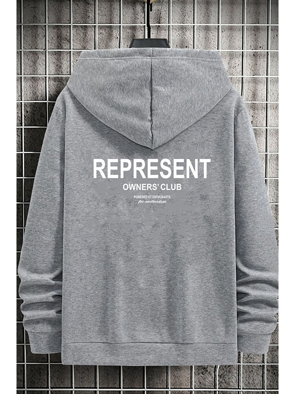 uyguntarz Gri Unisex Represent Sırt Baskılı Sweatshirt - 1