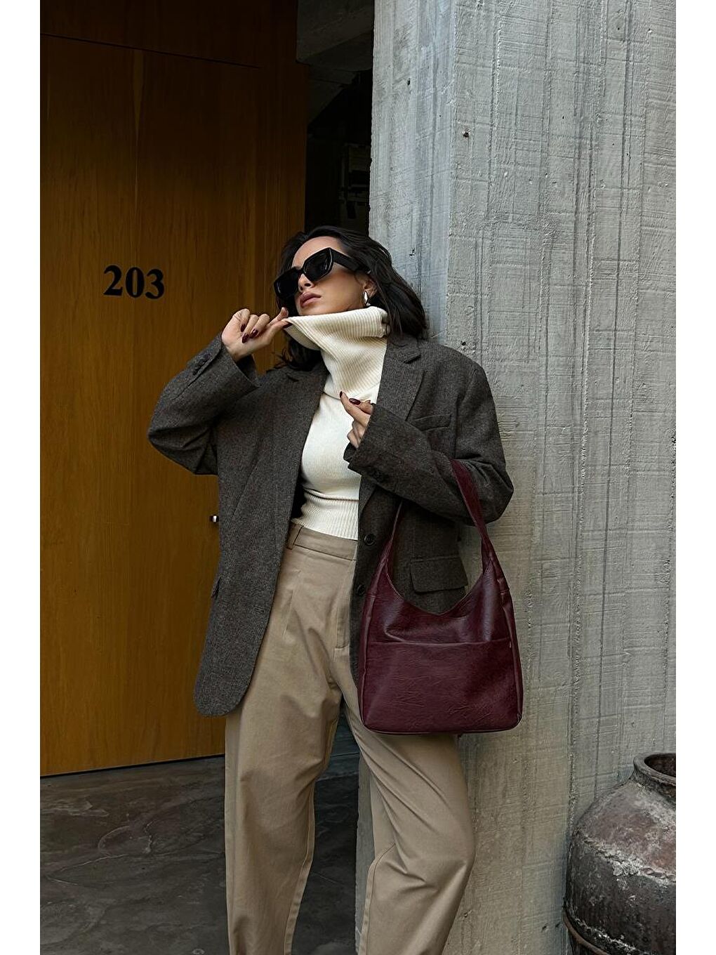 Secret Omuz Çantası Bordo-3