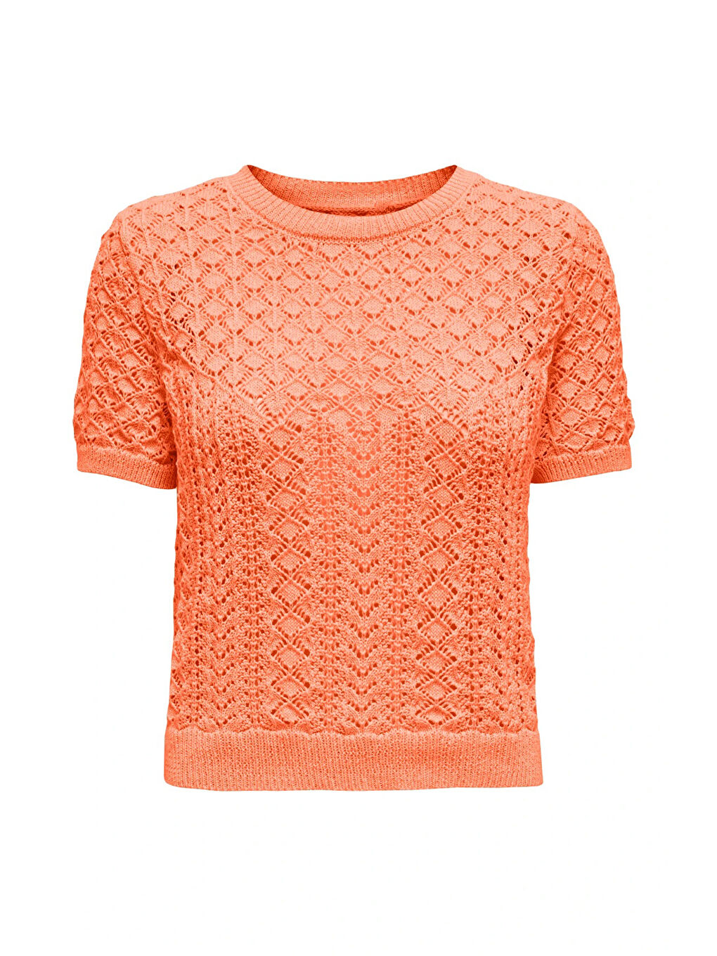 Sarı Onlsaga Pamuklu Regular Fit Bisiklet Yaka Örme Kadın Bluz 15339662