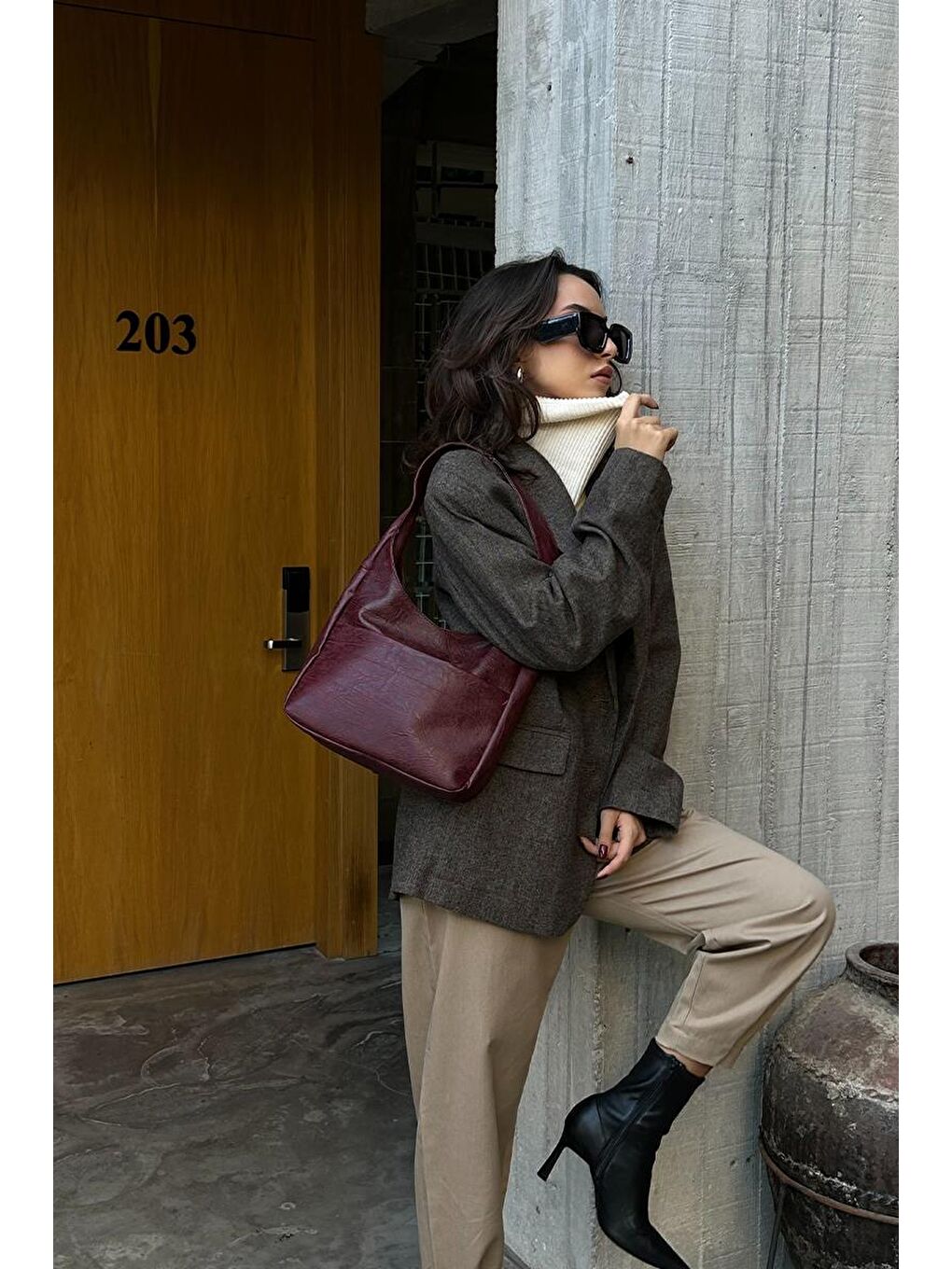 Secret Omuz Çantası Bordo-6