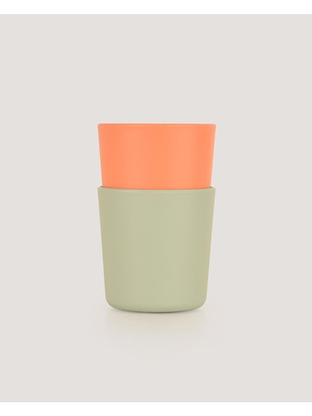 Mini Bebek Bardakları 2'Li  Peach - Sage Green-2
