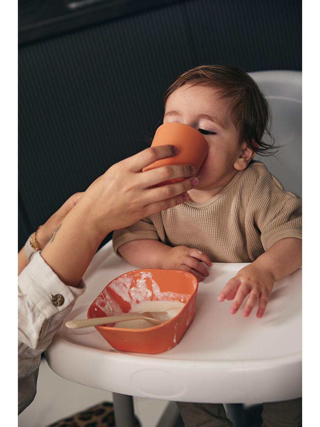 Mini Bebek Bardakları 2'Li  Peach - Sage Green-3