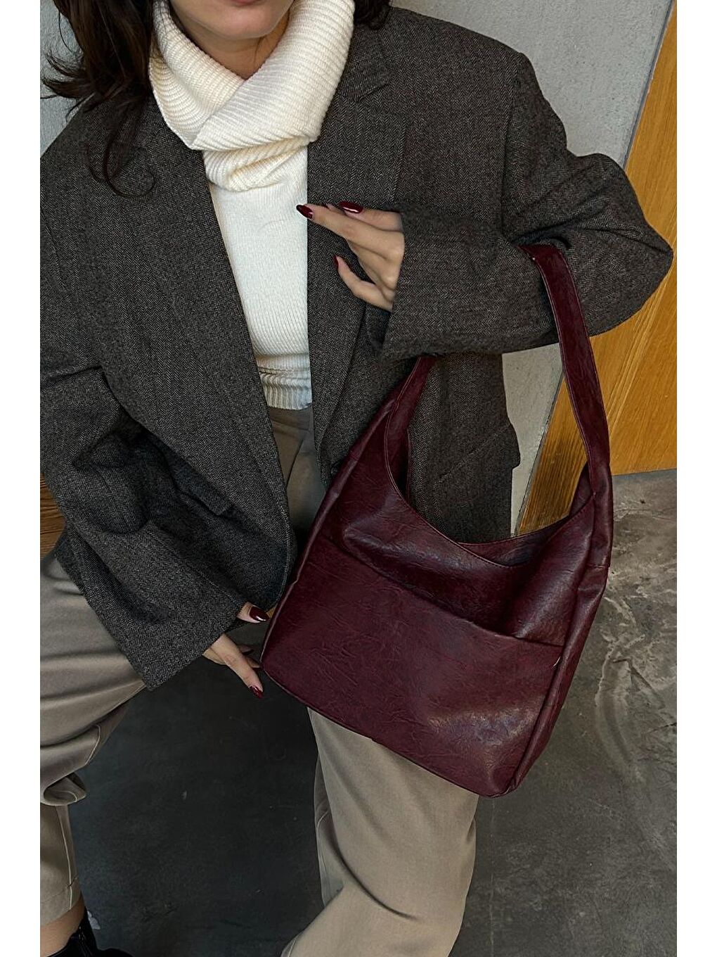 Secret Omuz Çantası Bordo-7