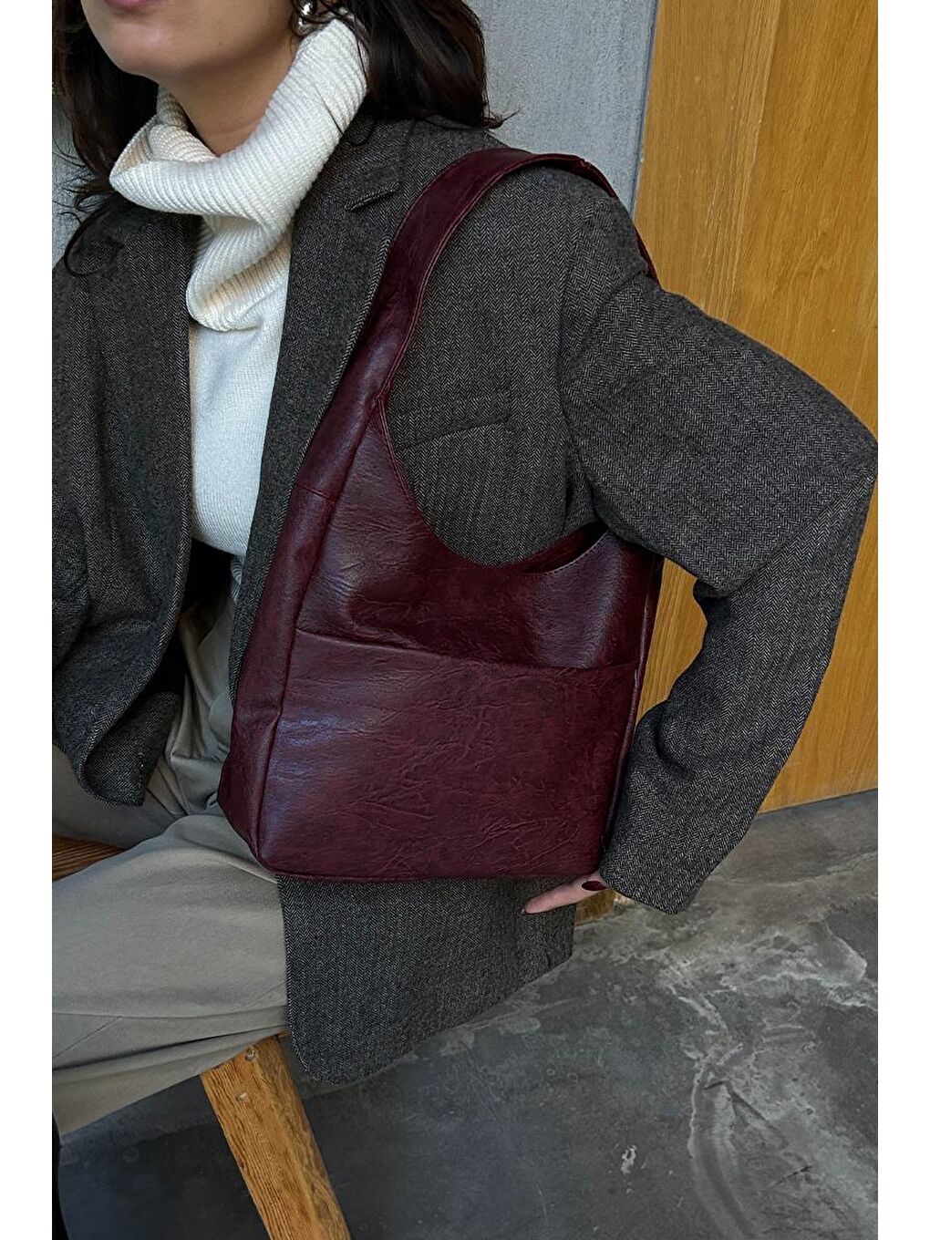 Secret Omuz Çantası Bordo-8