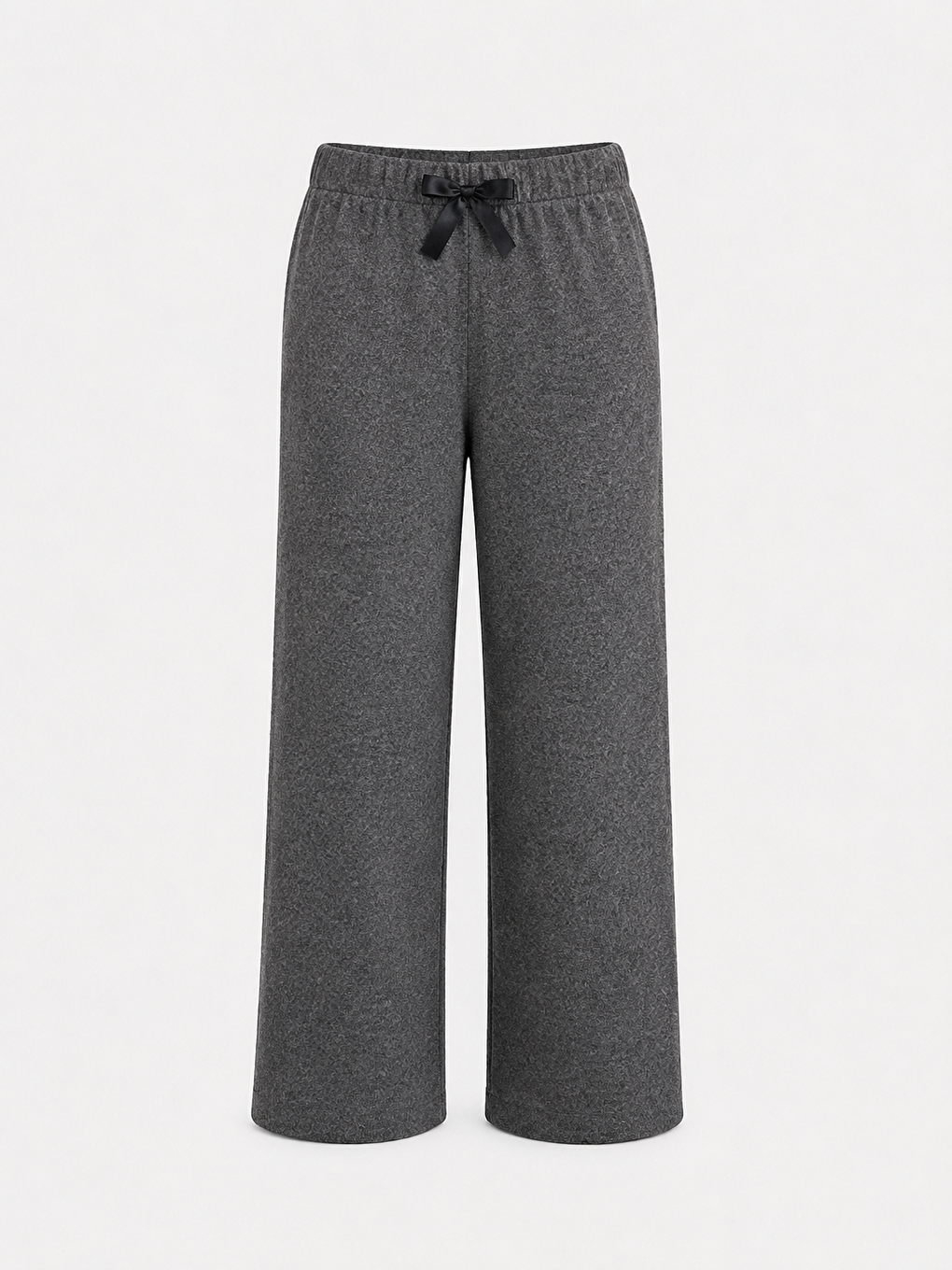 Antrasit Kadın Yumoş Triko Fitilli Kalın Pantolon Pijama Altı