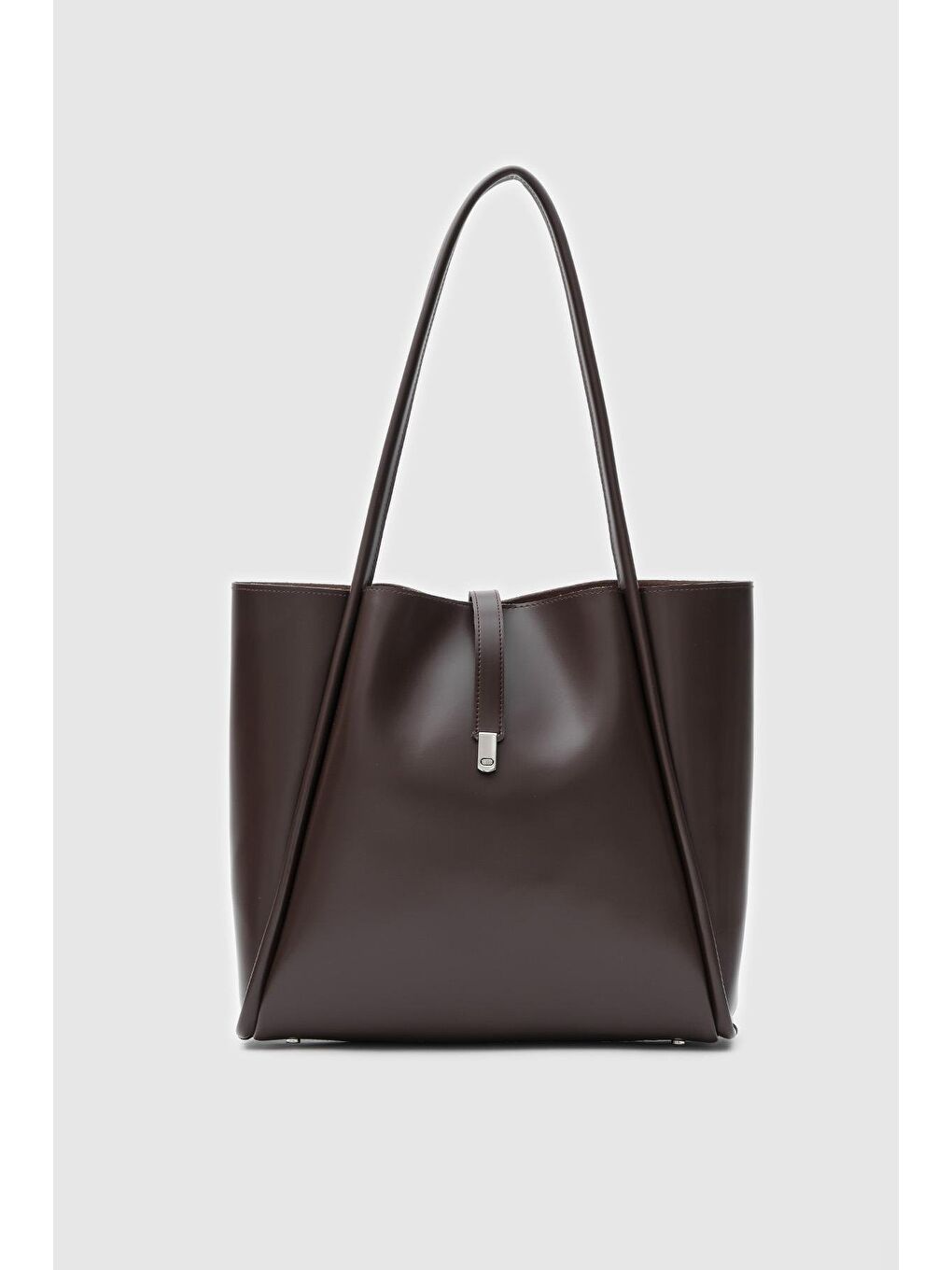 Kahverengi Chester Kilitli Omuz Çantası Acı Kahve