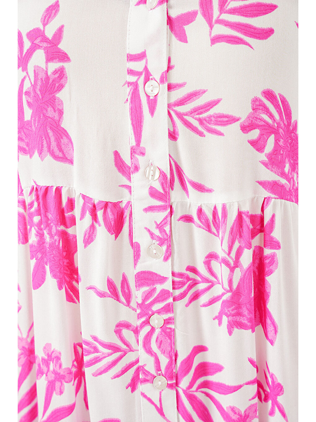 Kadın Desenli Uzun Tesettür Elbise 2585 - Pembe-4