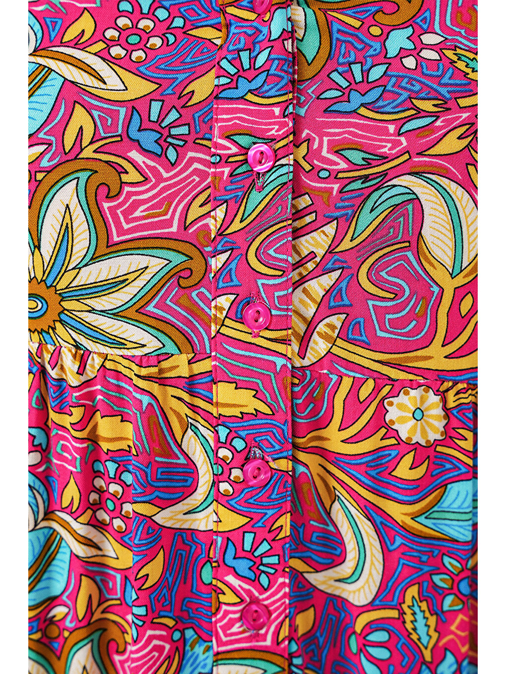 Karışık Kadın Desenli Uzun Tesettür Elbise 2585 - Çok Renkli-4