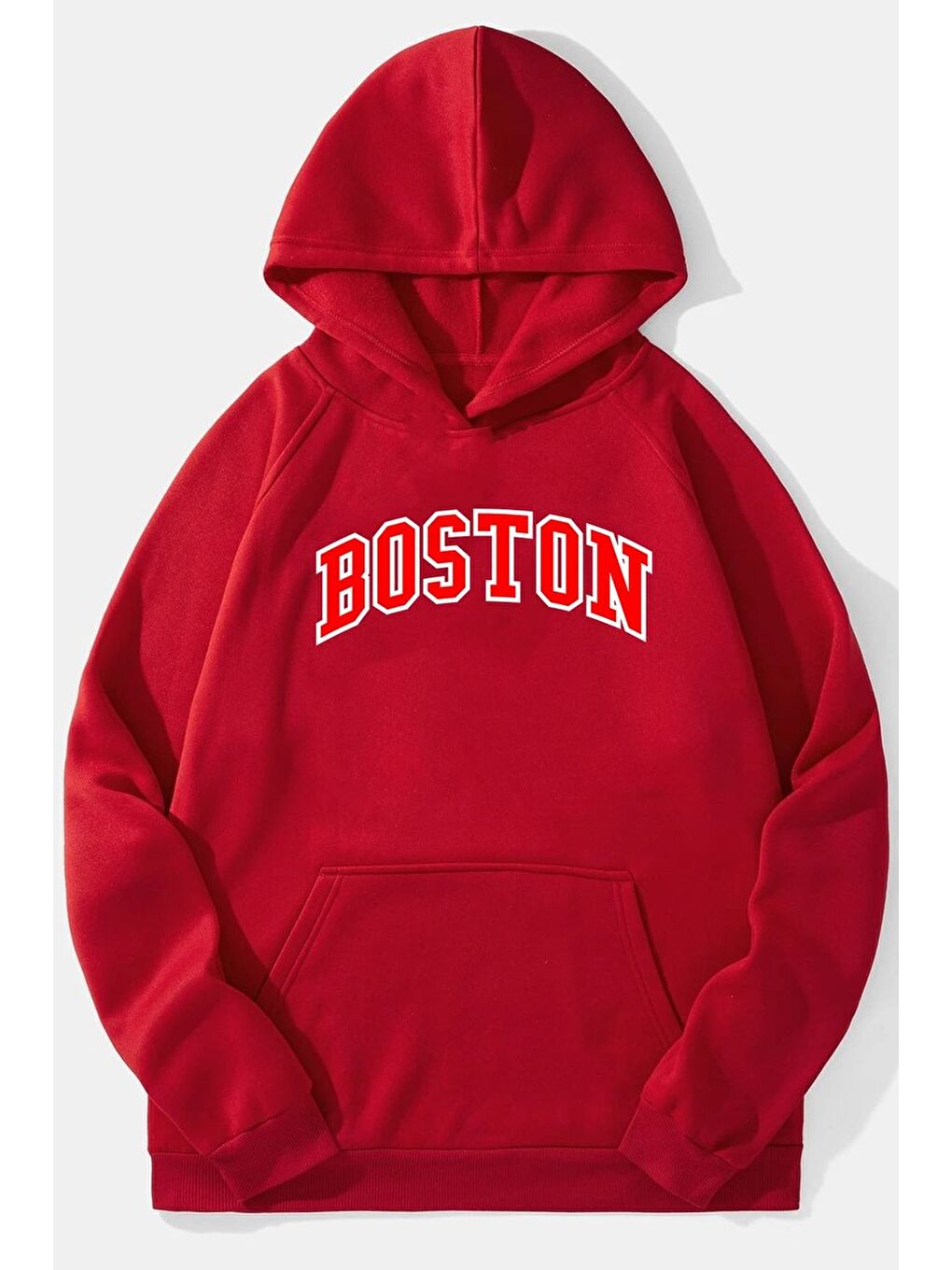 uyguntarz Kırmızı Unisex Boston Baskılı Sweatshirt