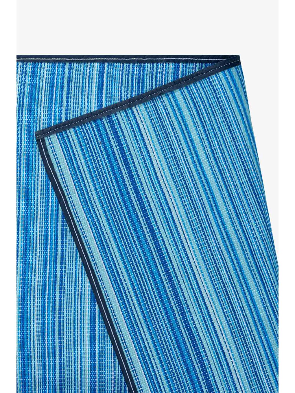 Mavi Katlanabilir Plaj Kamp Piknik Bahçe Balkon Teras Hasır Halı Mat Savan Kilim Karavan Halısı-180x270-2