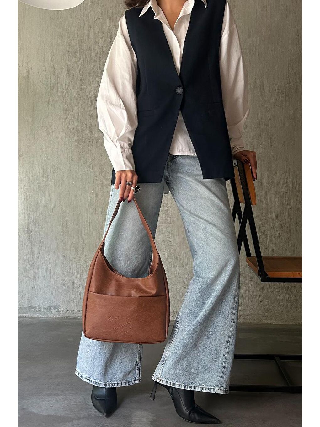 Kahverengi Secret Omuz Çantası Taba-3