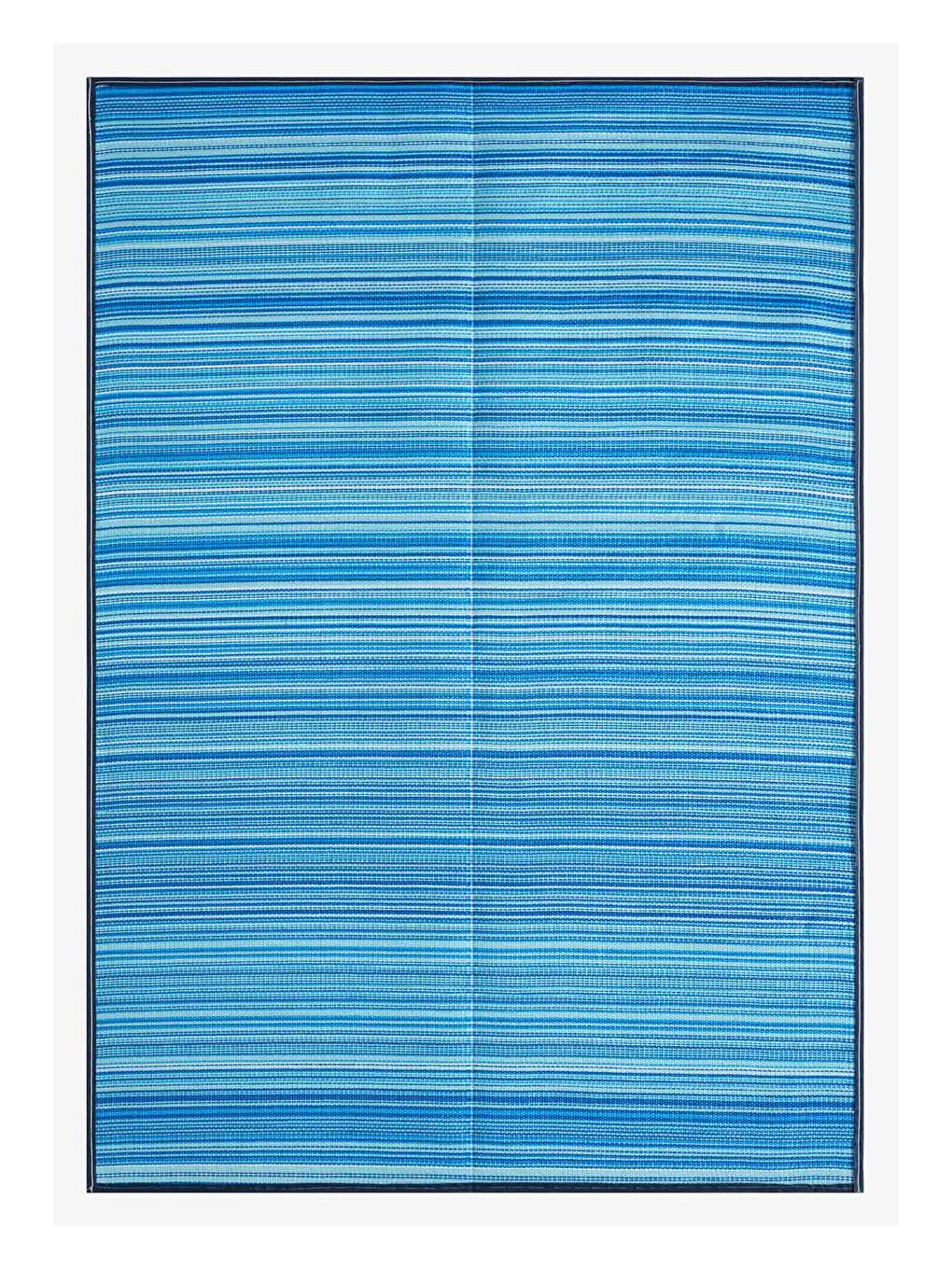 Mavi Katlanabilir Plaj Kamp Piknik Bahçe Balkon Teras Hasır Halı Mat Savan Kilim Karavan Halısı-180x270-4