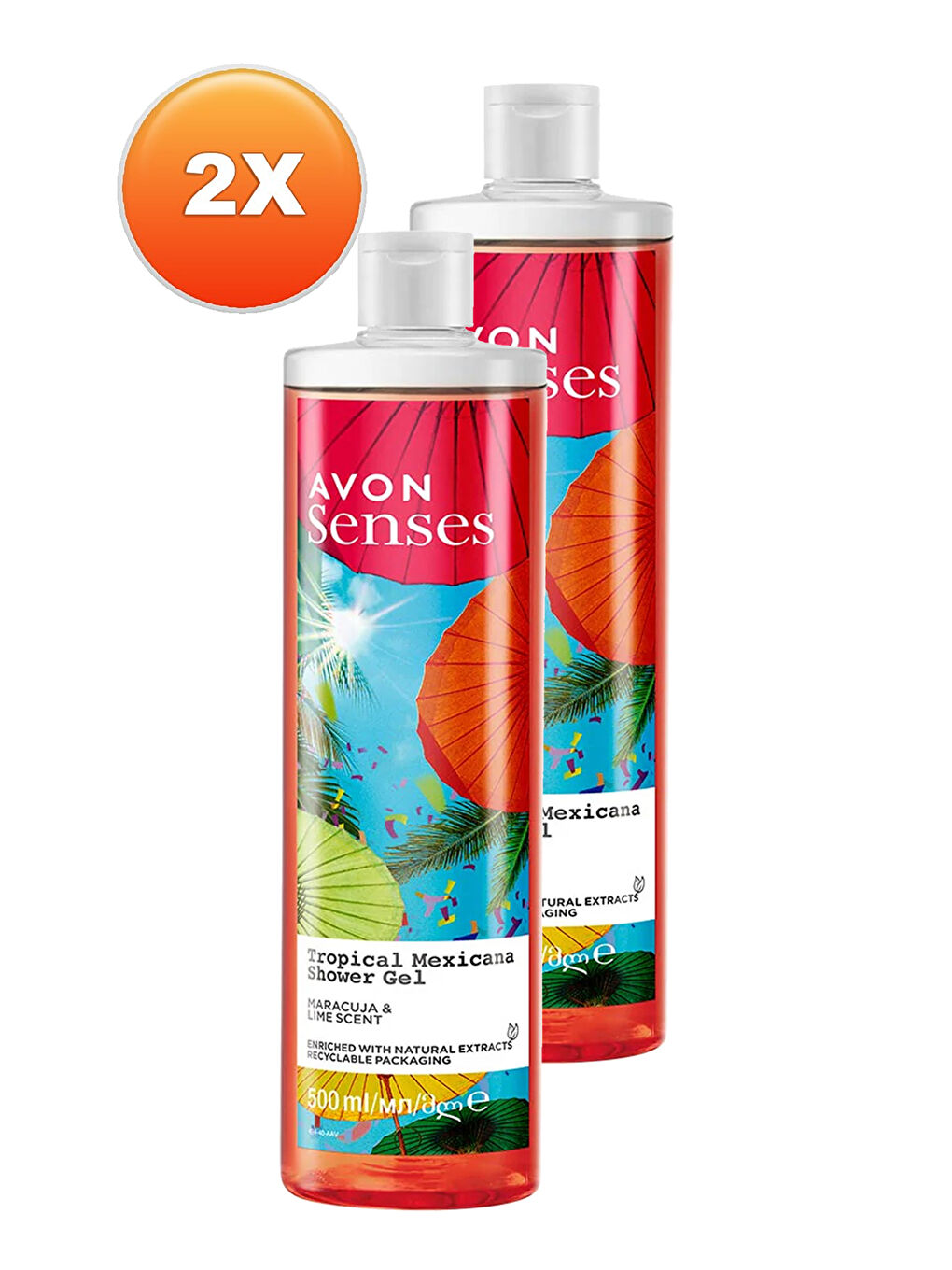 AVON Renksiz Tropical Mexicana Çarkıfelek ve Limon Kokulu Duş Jeli 500 Ml. İkili Set - 1