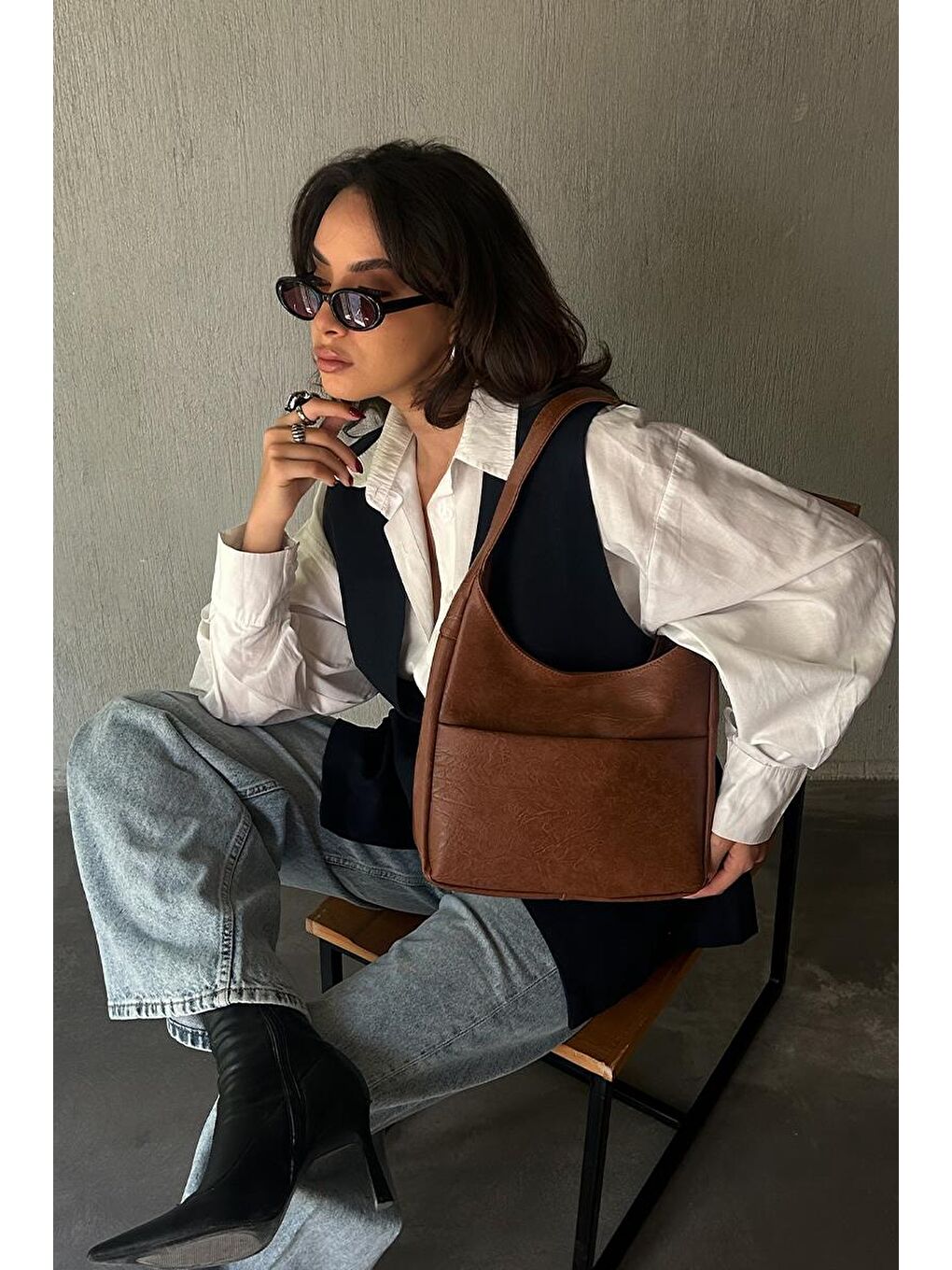 Kahverengi Secret Omuz Çantası Taba-10
