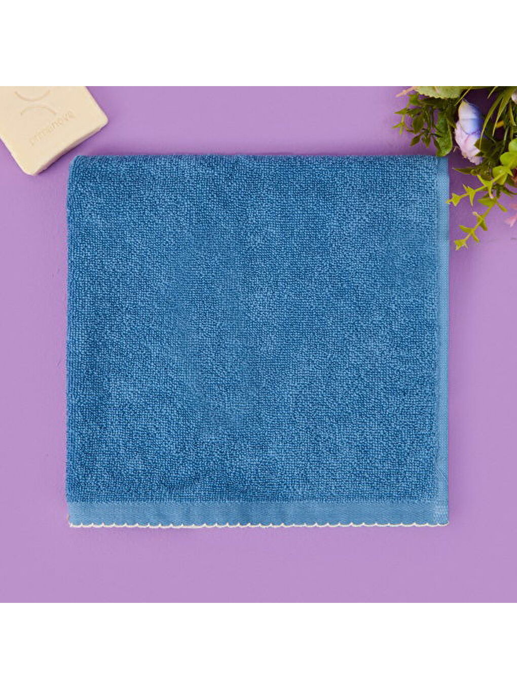 Soft Verena Yüz Havlusu - Mavi - 50x70 cm