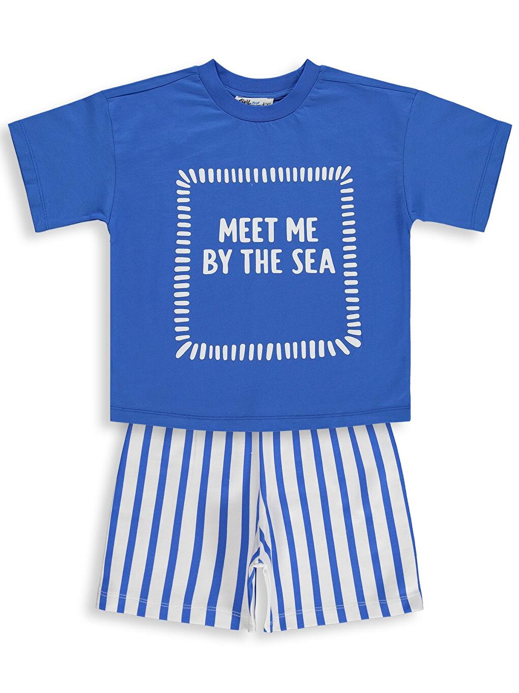 Boys Meet My By The Sea Baskılı 2'Li 3-9 Yaş Takım - Mavi