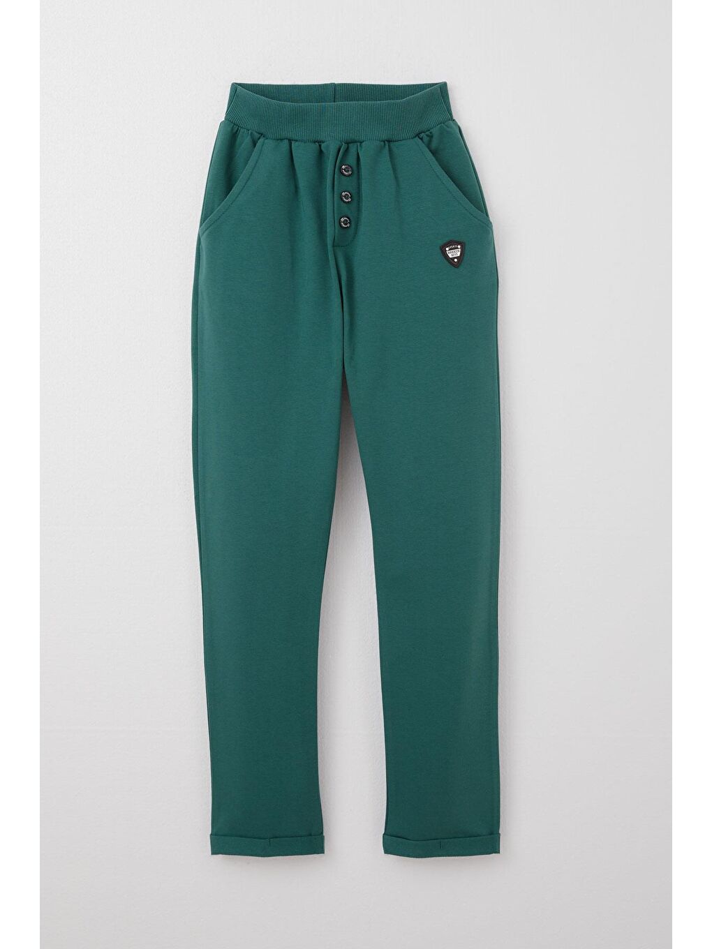 Erkek Çocuk Alt Armalı Düğme Aksesuarlı Cepli Zümrüt Yeşili (4-6 Yaş)